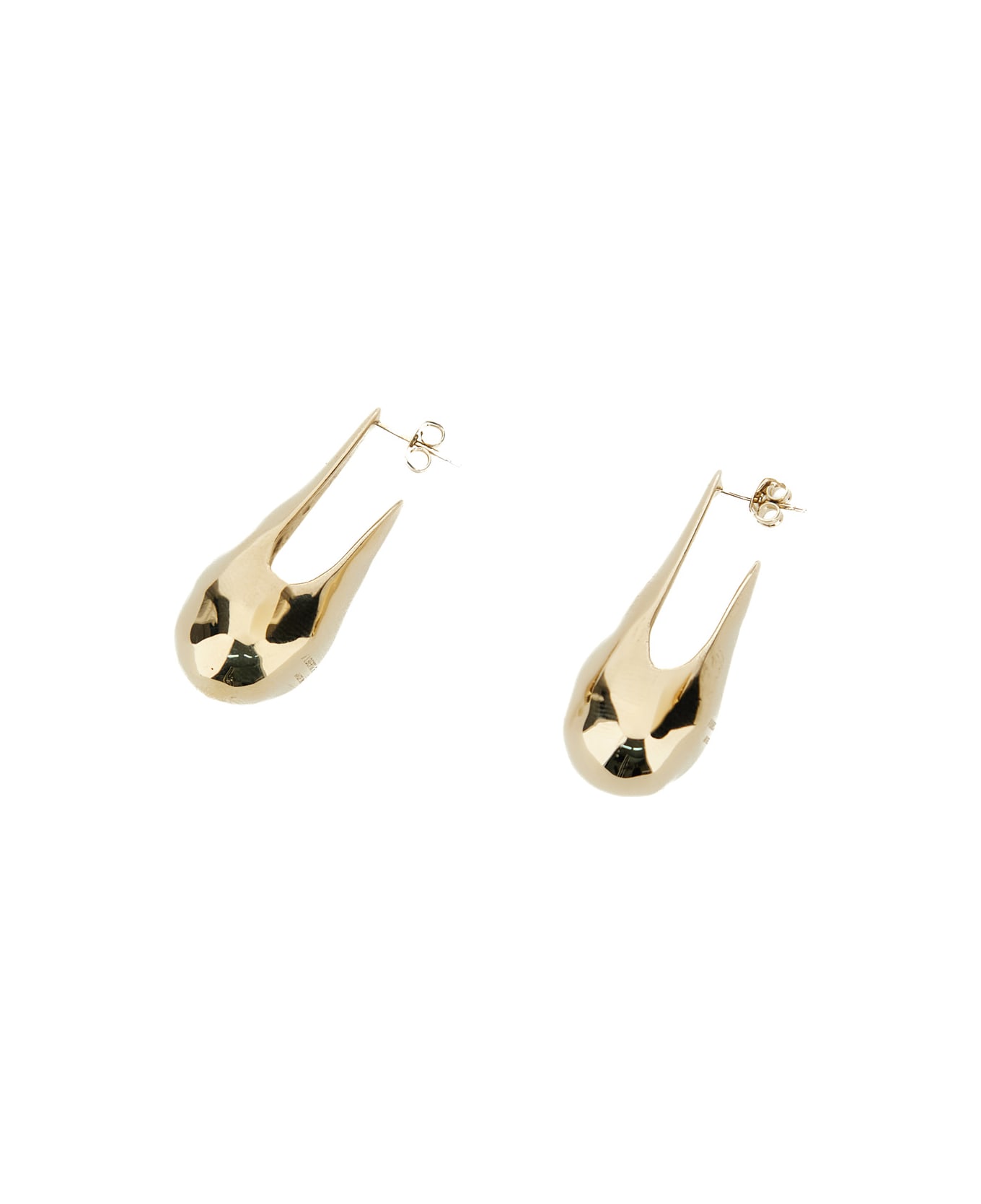 Alberta Ferretti Gold Drop Earrings With Hammered Work In Metal Woman - Oro