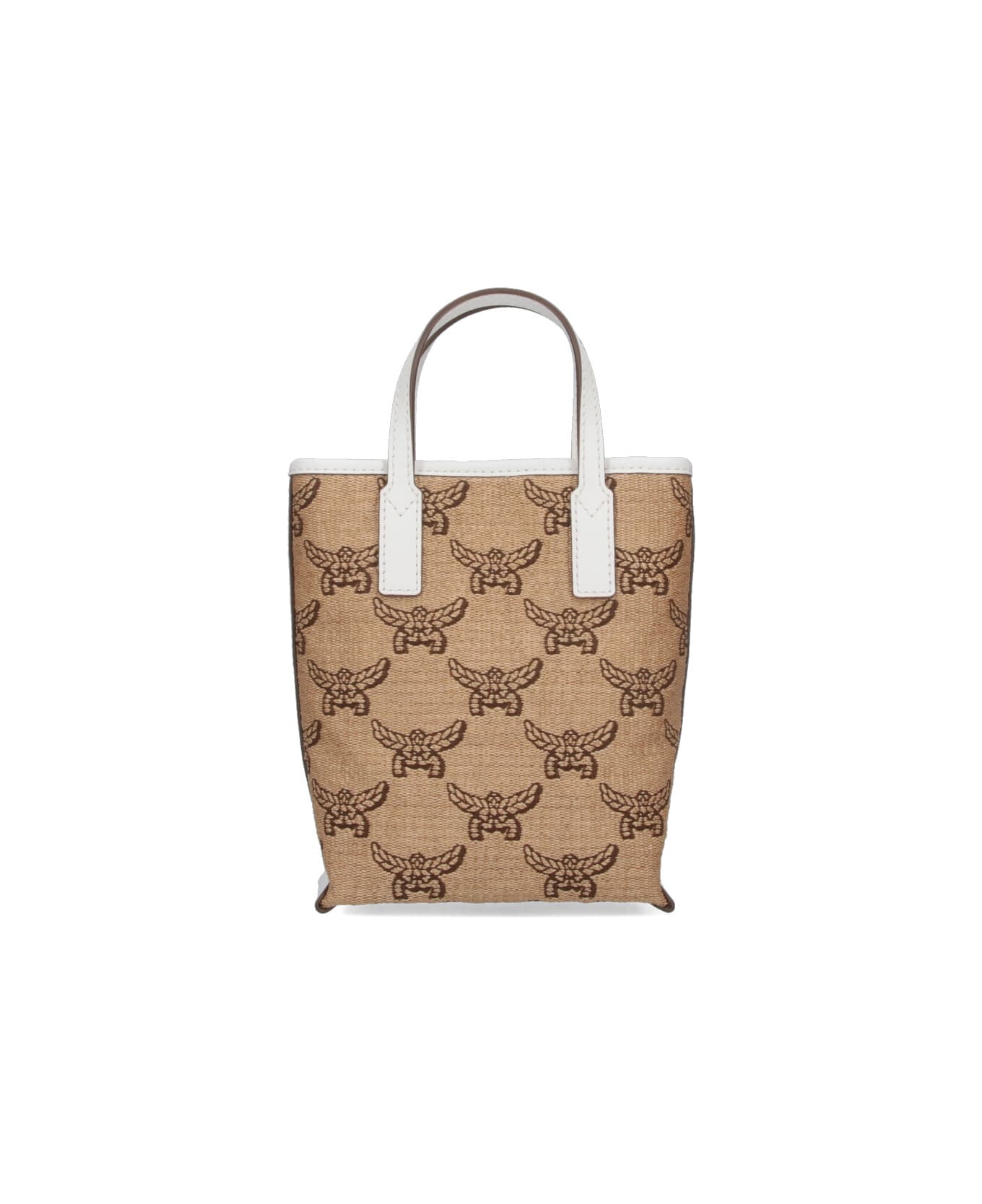 MCM Logo Tote Bag - Beige