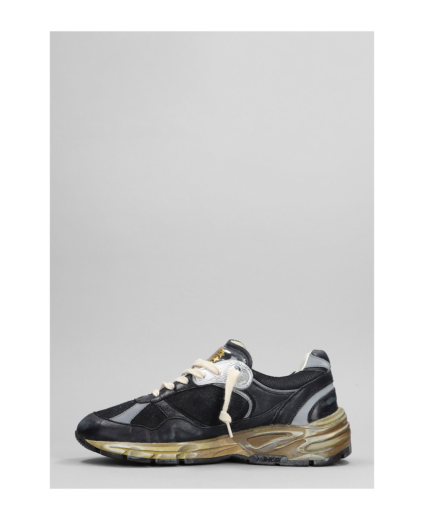 Golden Goose Running Sneakers In Black Synthetic Fibers - black