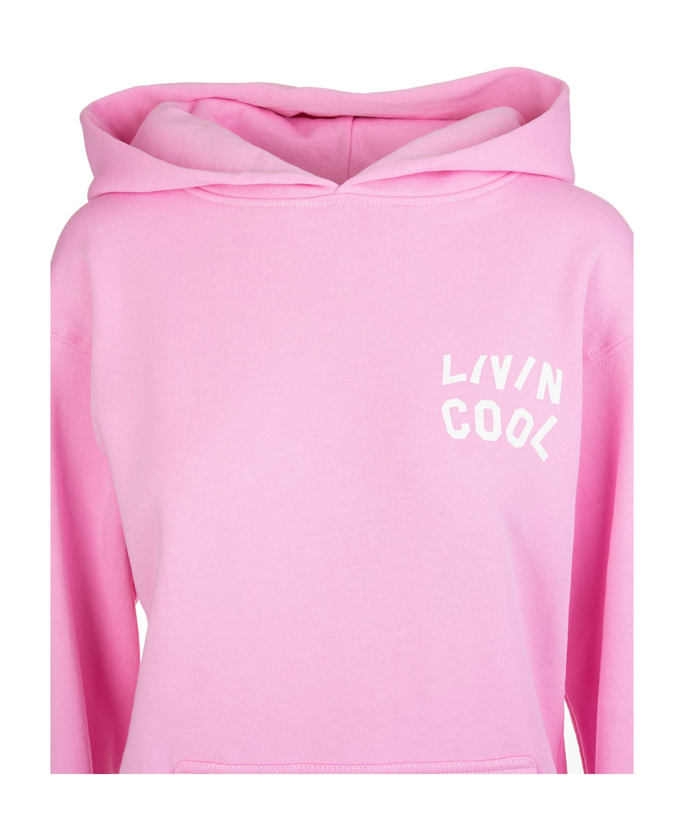 LIVINCOOL Woman Pink Oversize Hoodie With Logo - Rosa