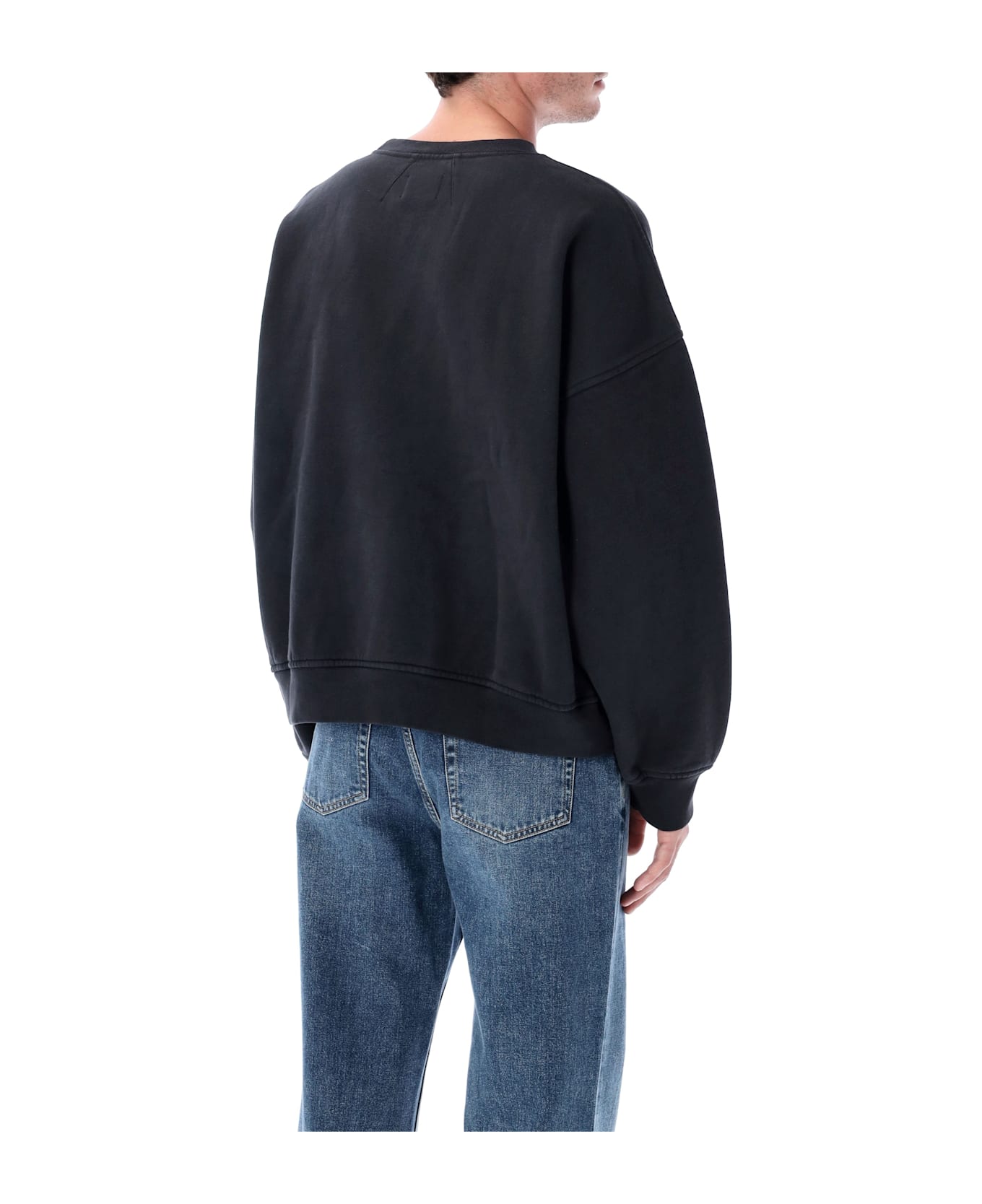 Rhude Dinero Cotton Crewneck Sweatshirt - VINTAGE BLACK