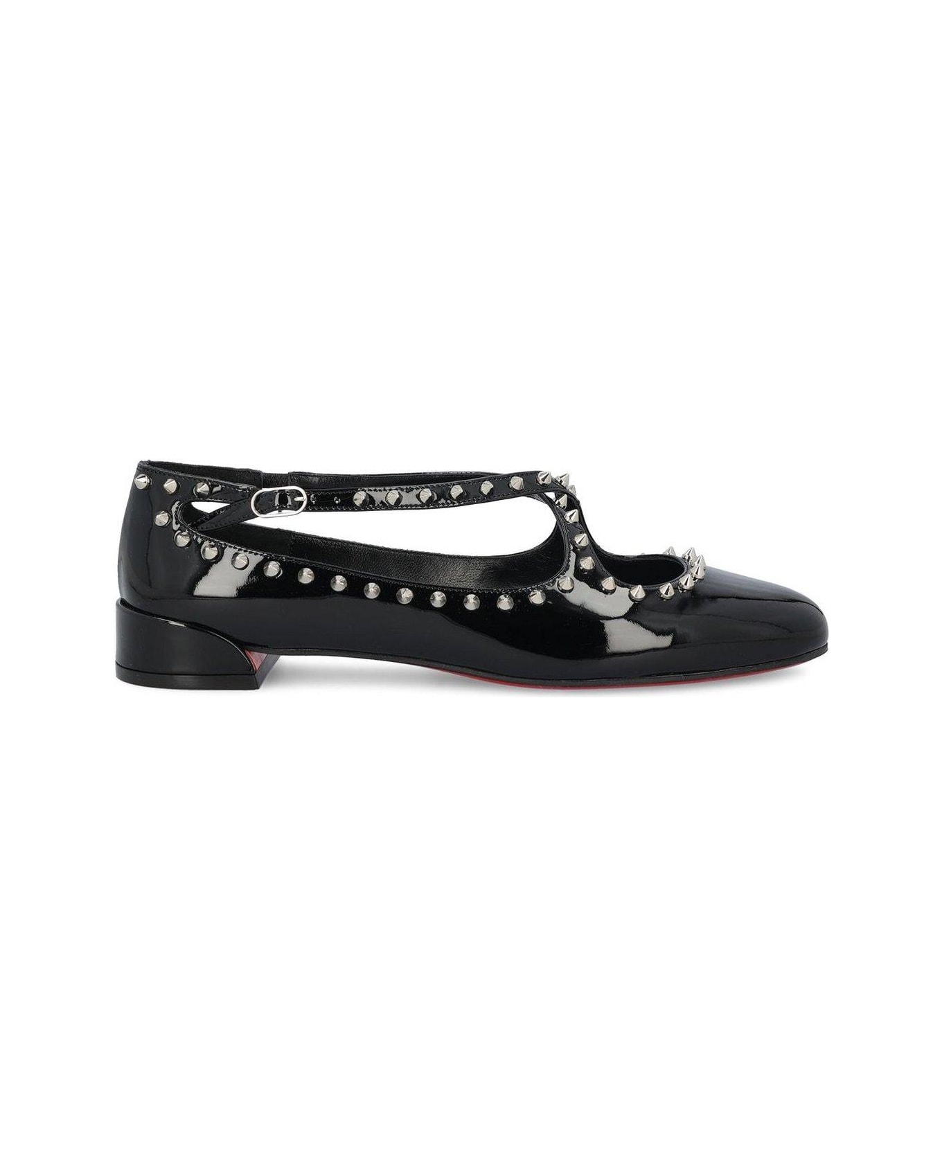 Christian Louboutin Pilouta Jane Spikes Ballerinas - BLACK