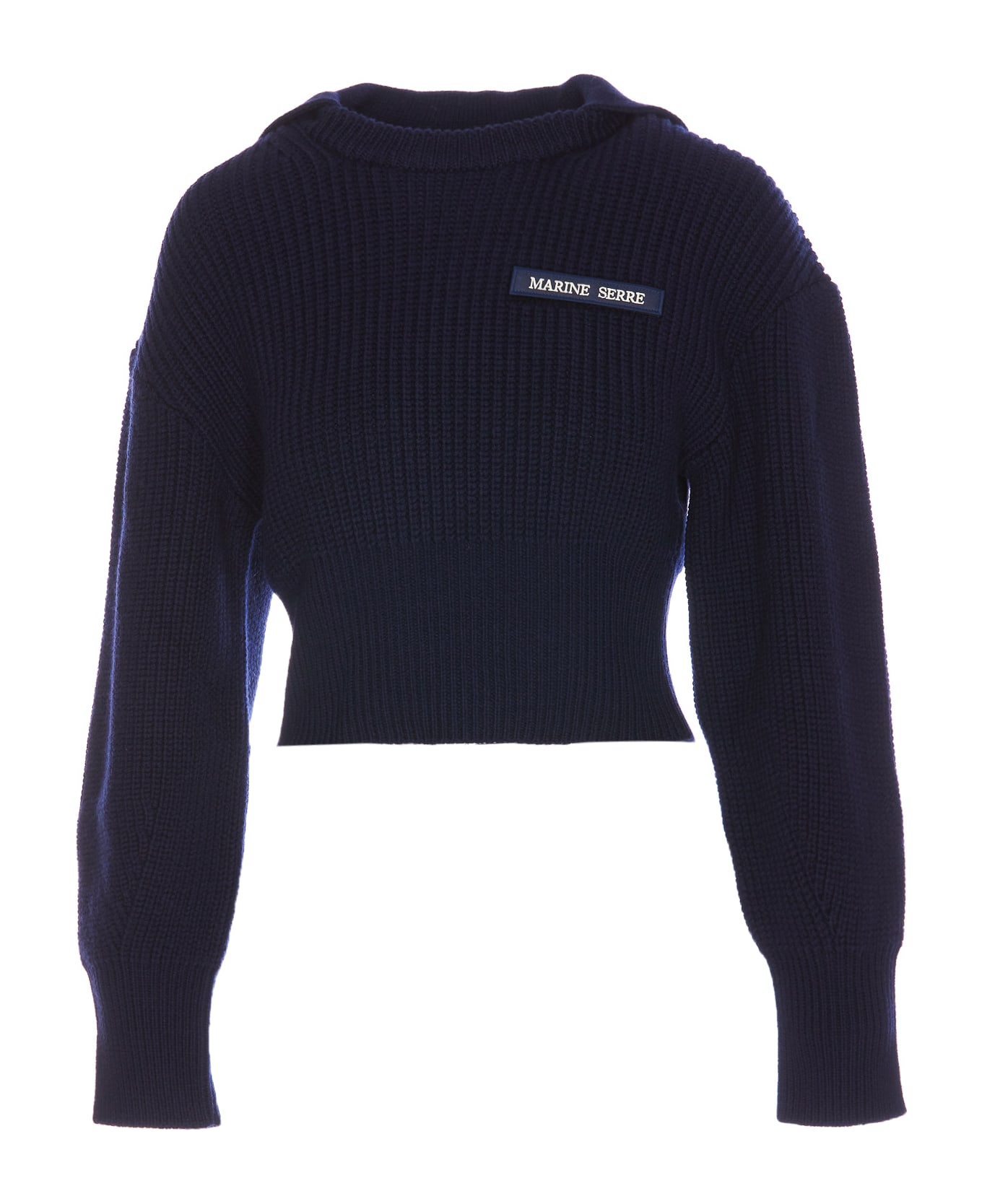 Marine Serre Half Knit Sailor Sweater - Blue