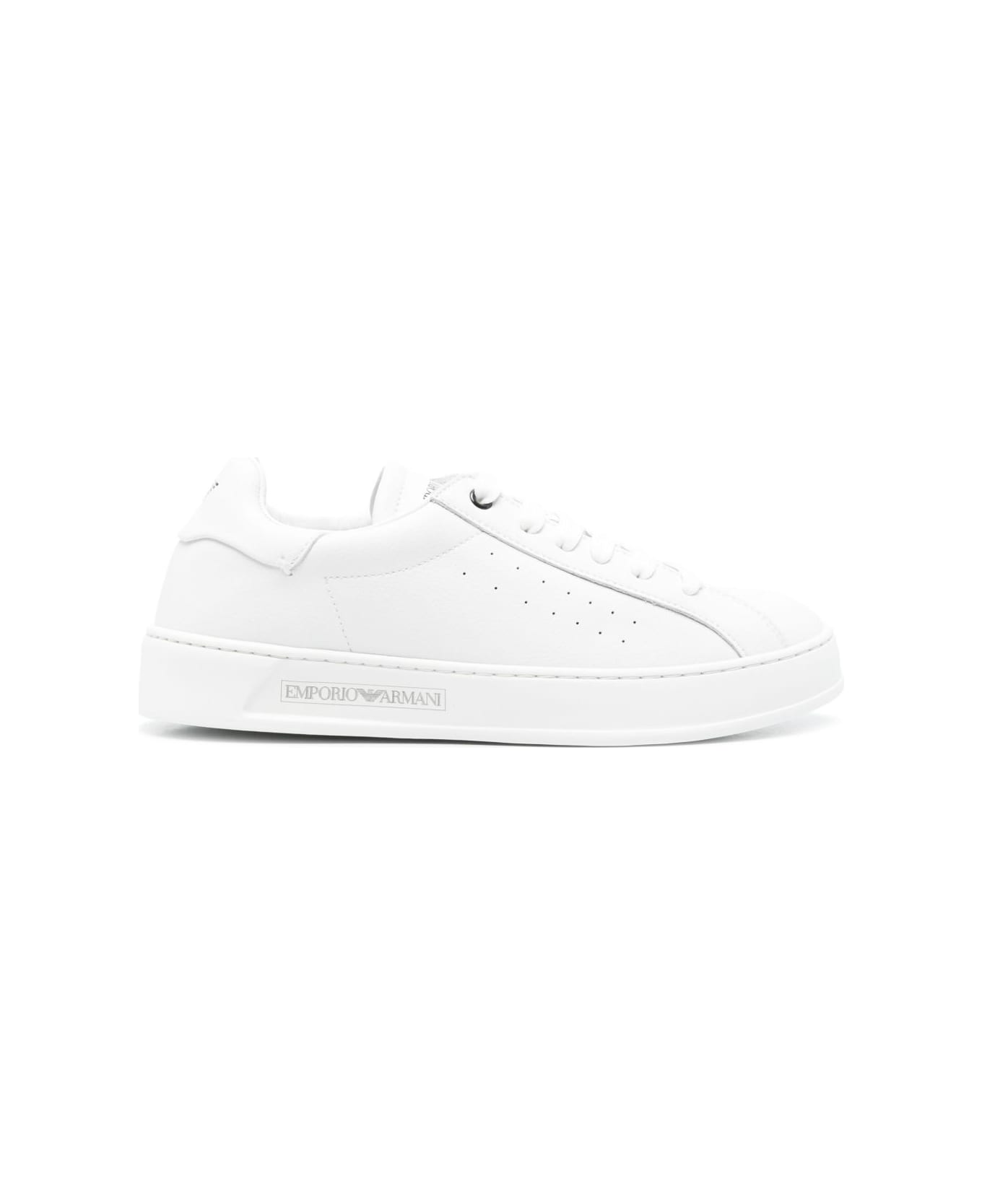 Emporio Armani Leather Sneakers - White