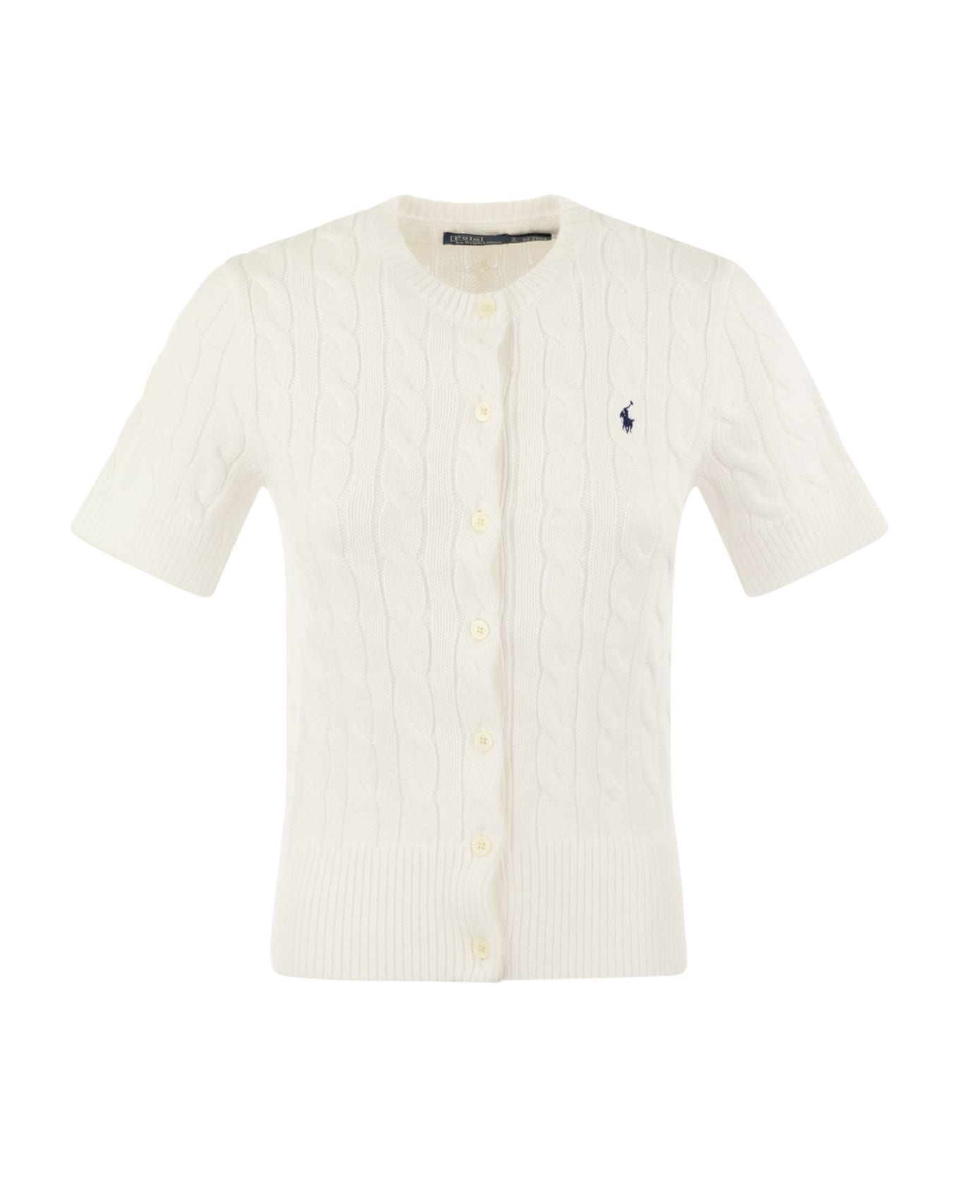 Polo Ralph Lauren Cable Cardigan With Short Sleeves - 001 フリース