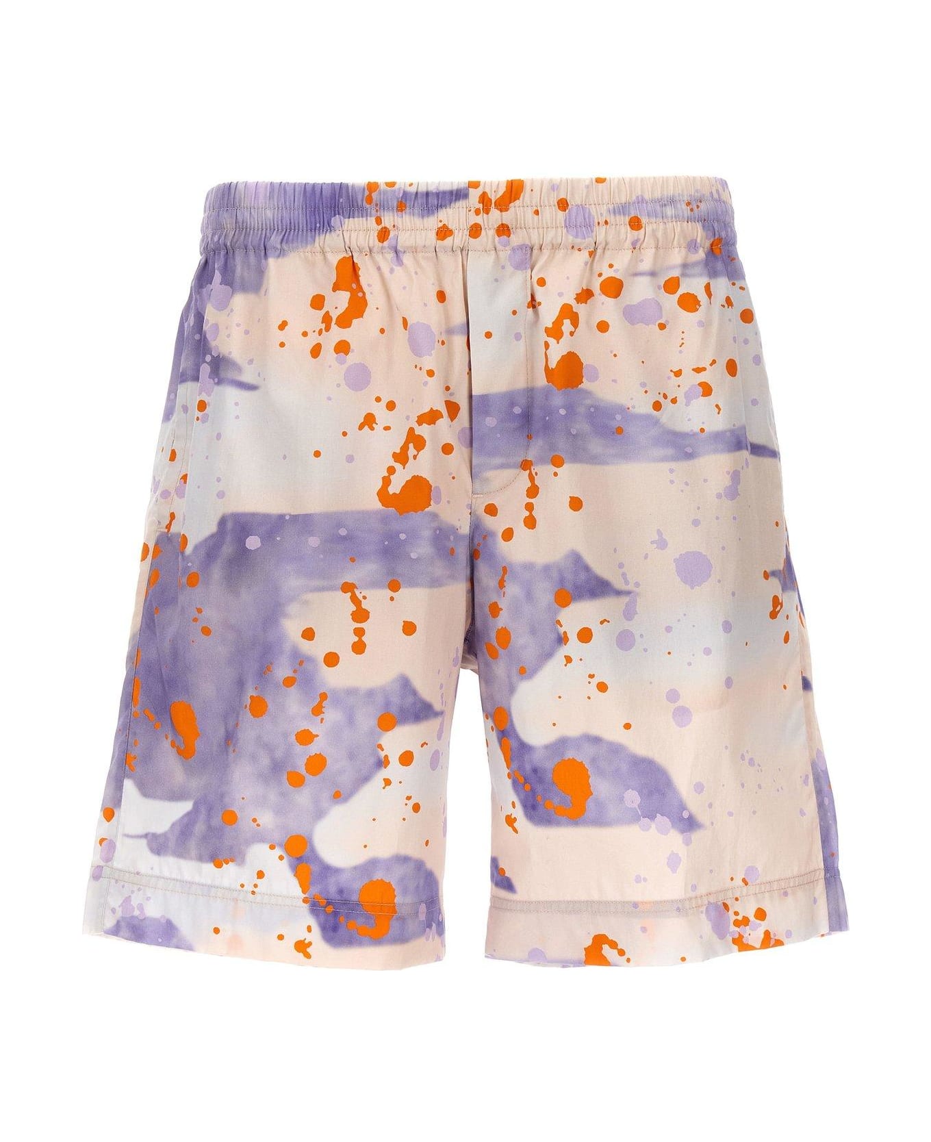 MSGM Paint-splatter Knee-length Shorts - Rosa
