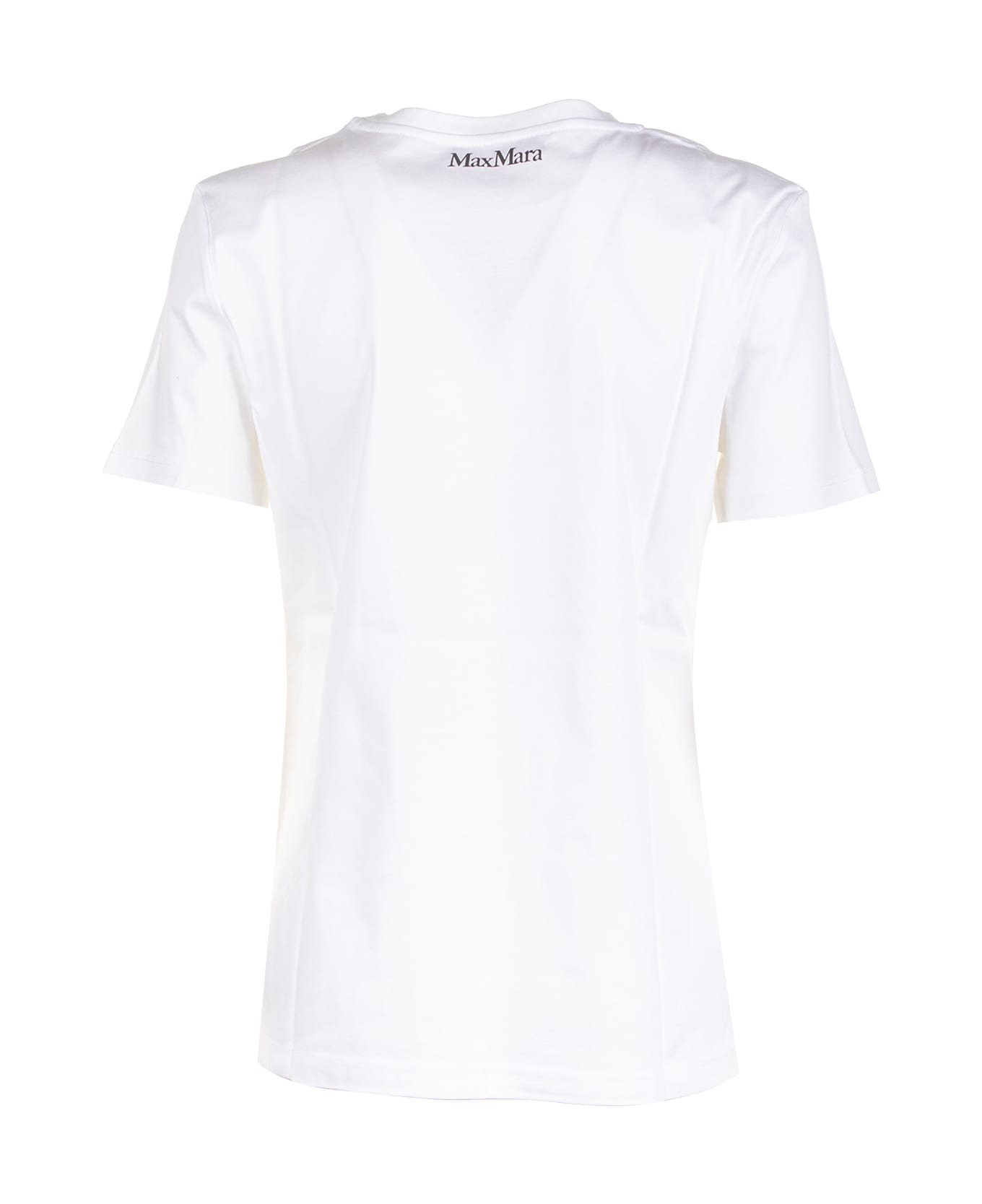 Max Mara Studio White Jersey T-shirt - BIANCO RICAMO