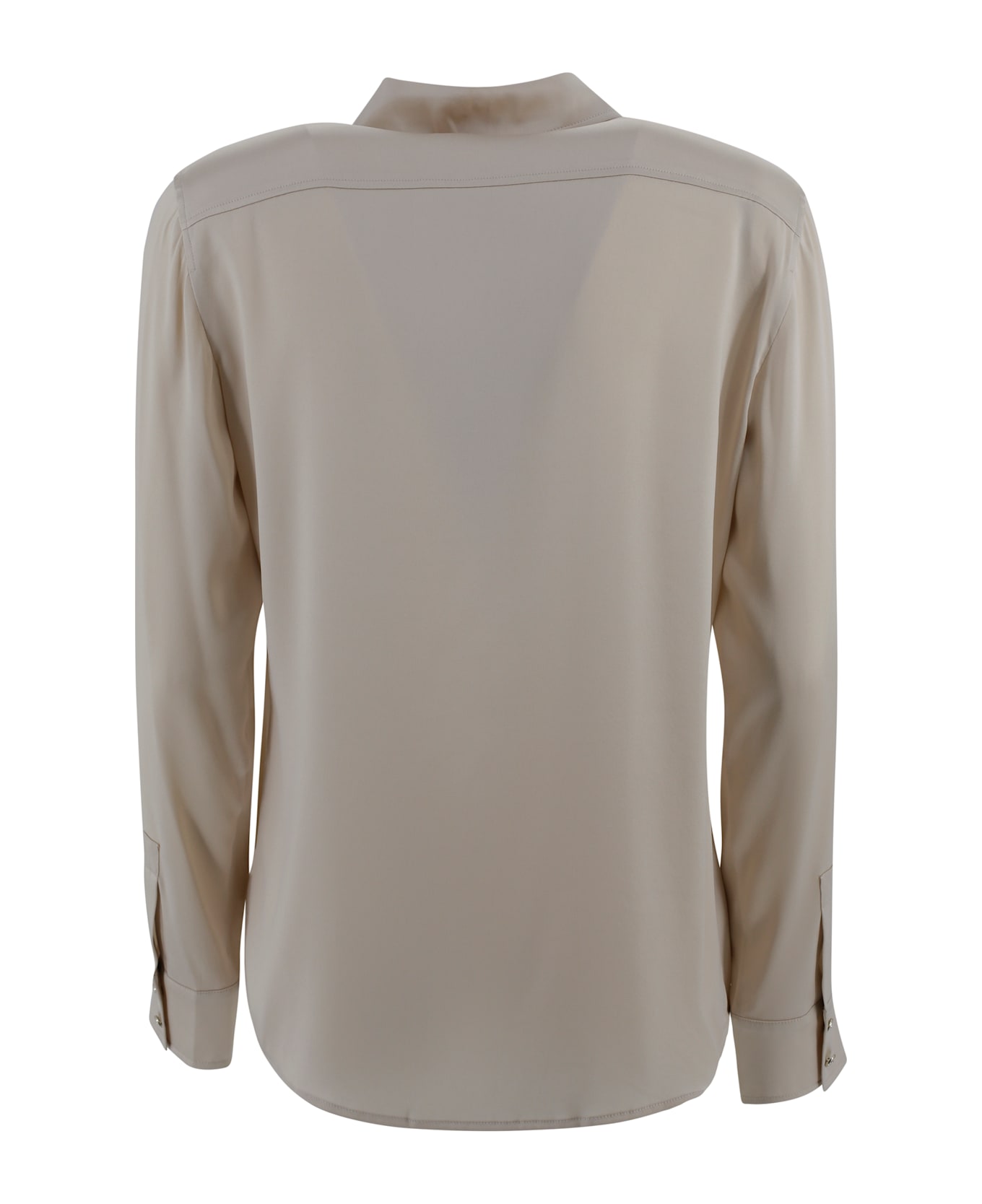 Max Mara Studio Classic Silk Satin Shirt - Mandorla