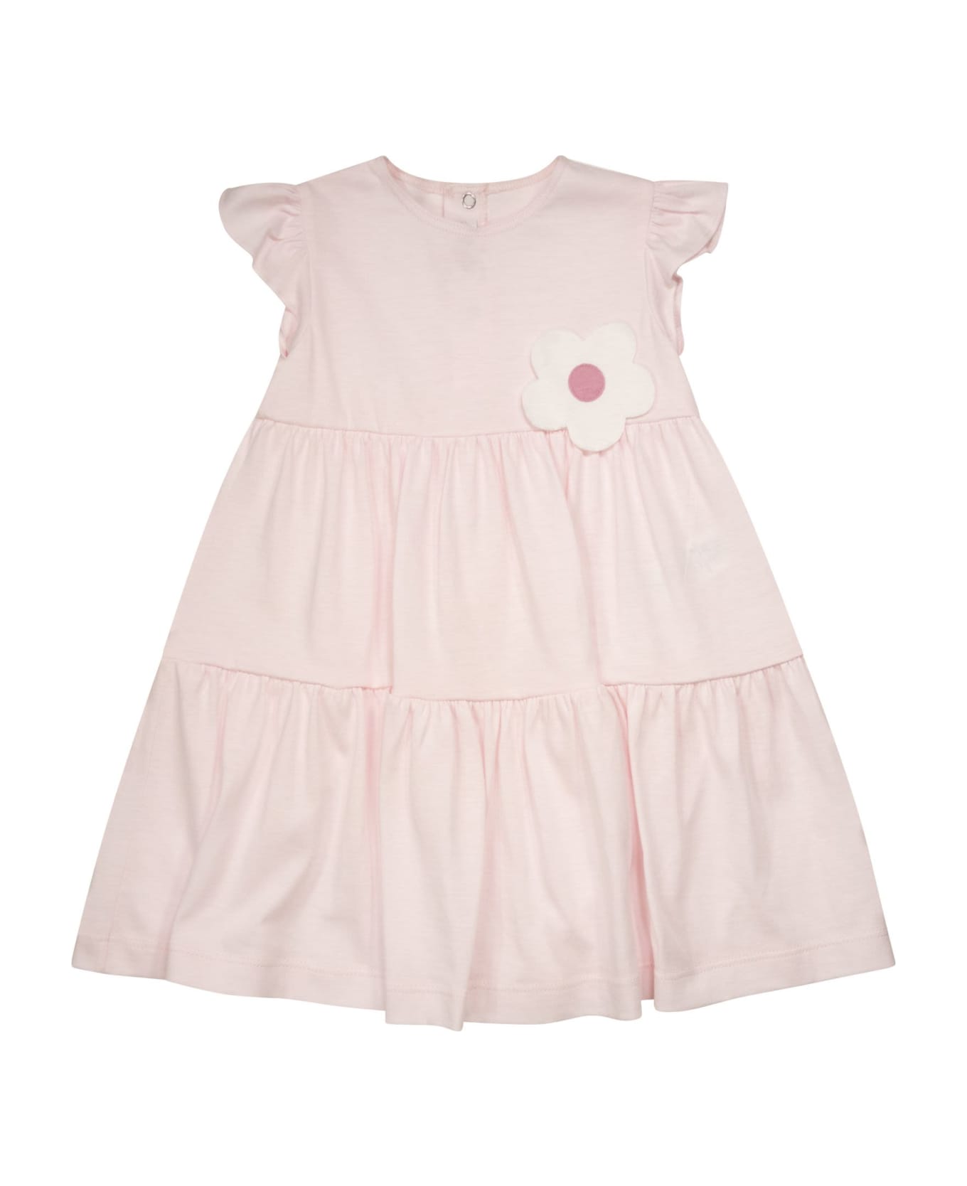 Il Gufo Baby Jersey Dress With Flower - Pink ワンピース＆ドレス