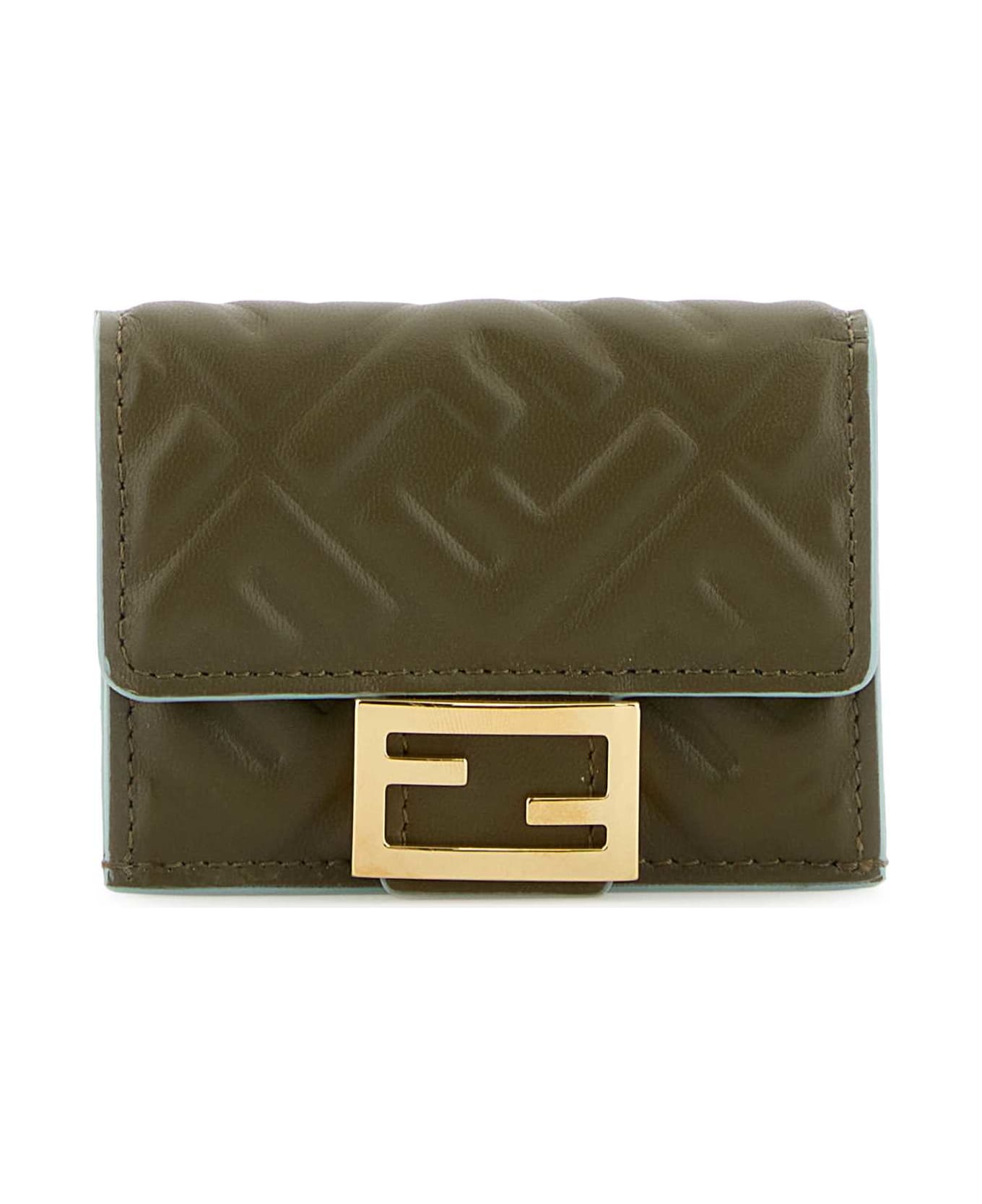 Fendi Army Green Leather Baguette Wallet - AVOCADOAQUIFEROS