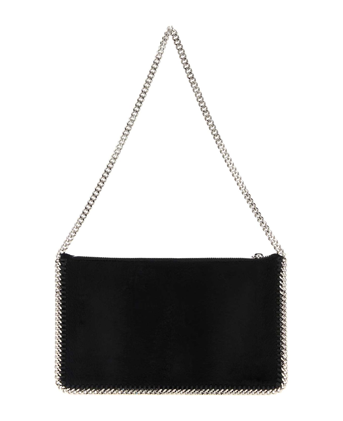 Stella McCartney Black Velvet Falabella Shoulder Bag - Black
