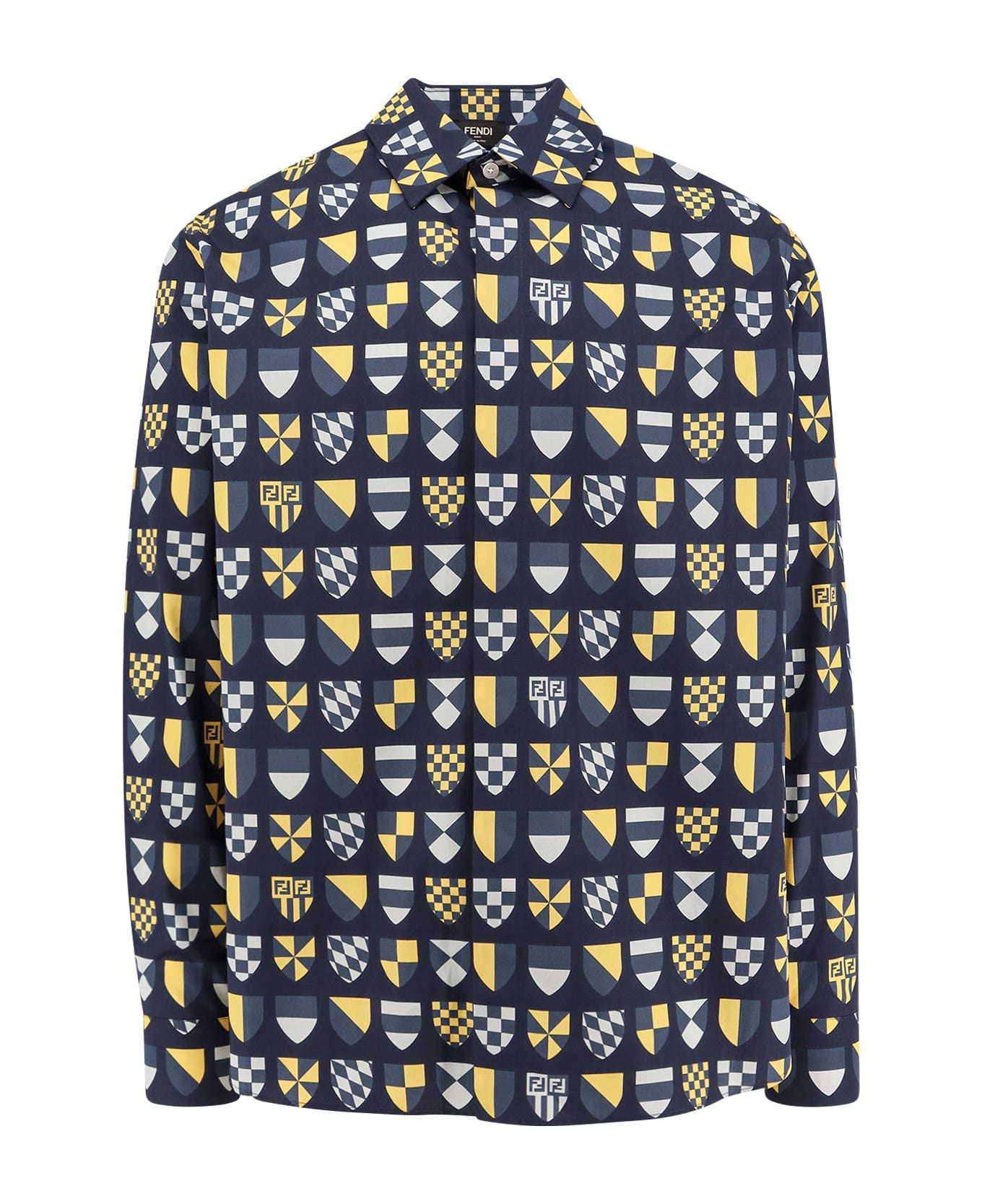 Fendi Ff Araldic Cotton Shirt - Blue