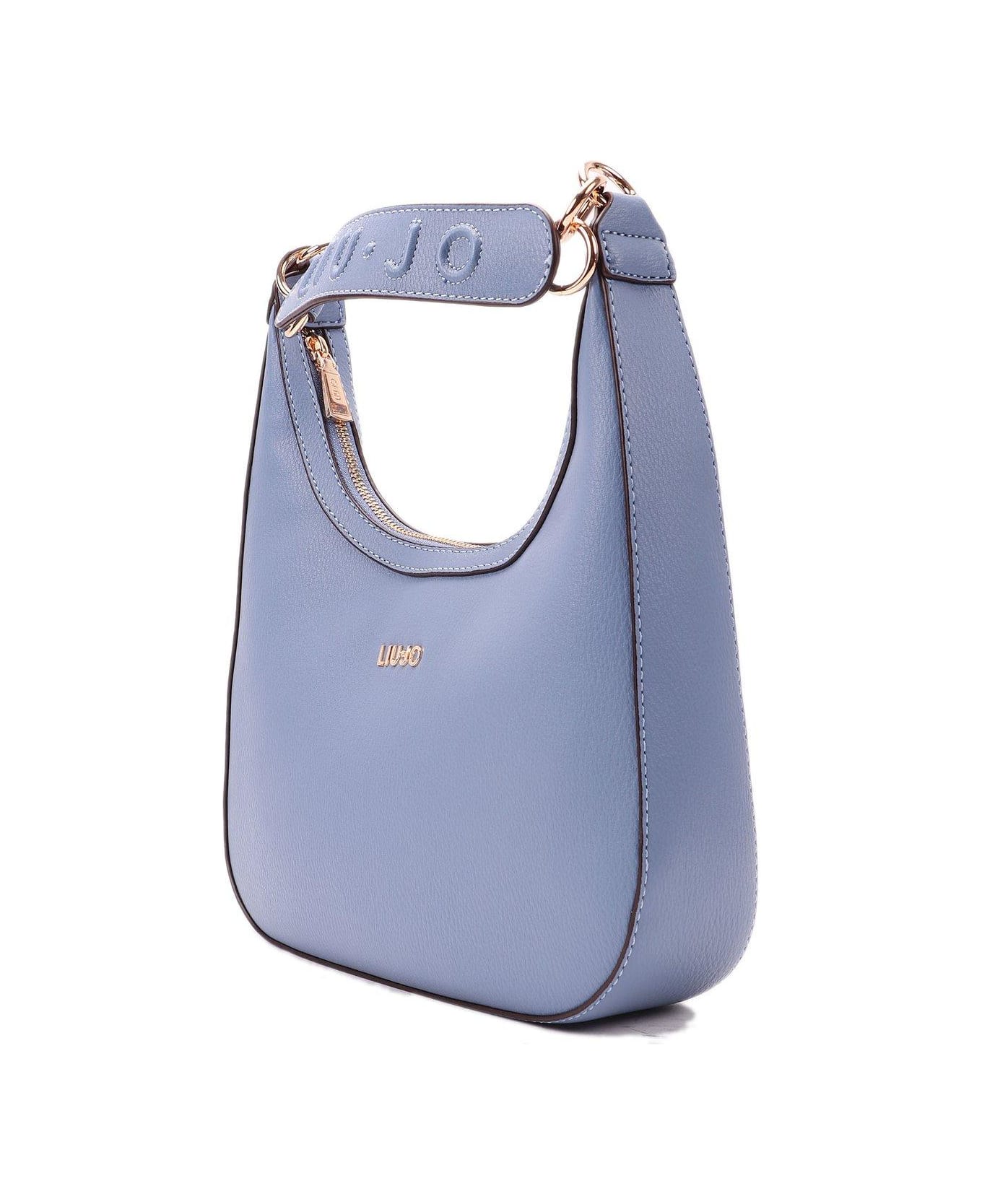 Liu-Jo Logo-lettering Zipped Shoulder Bag - Blue Denim