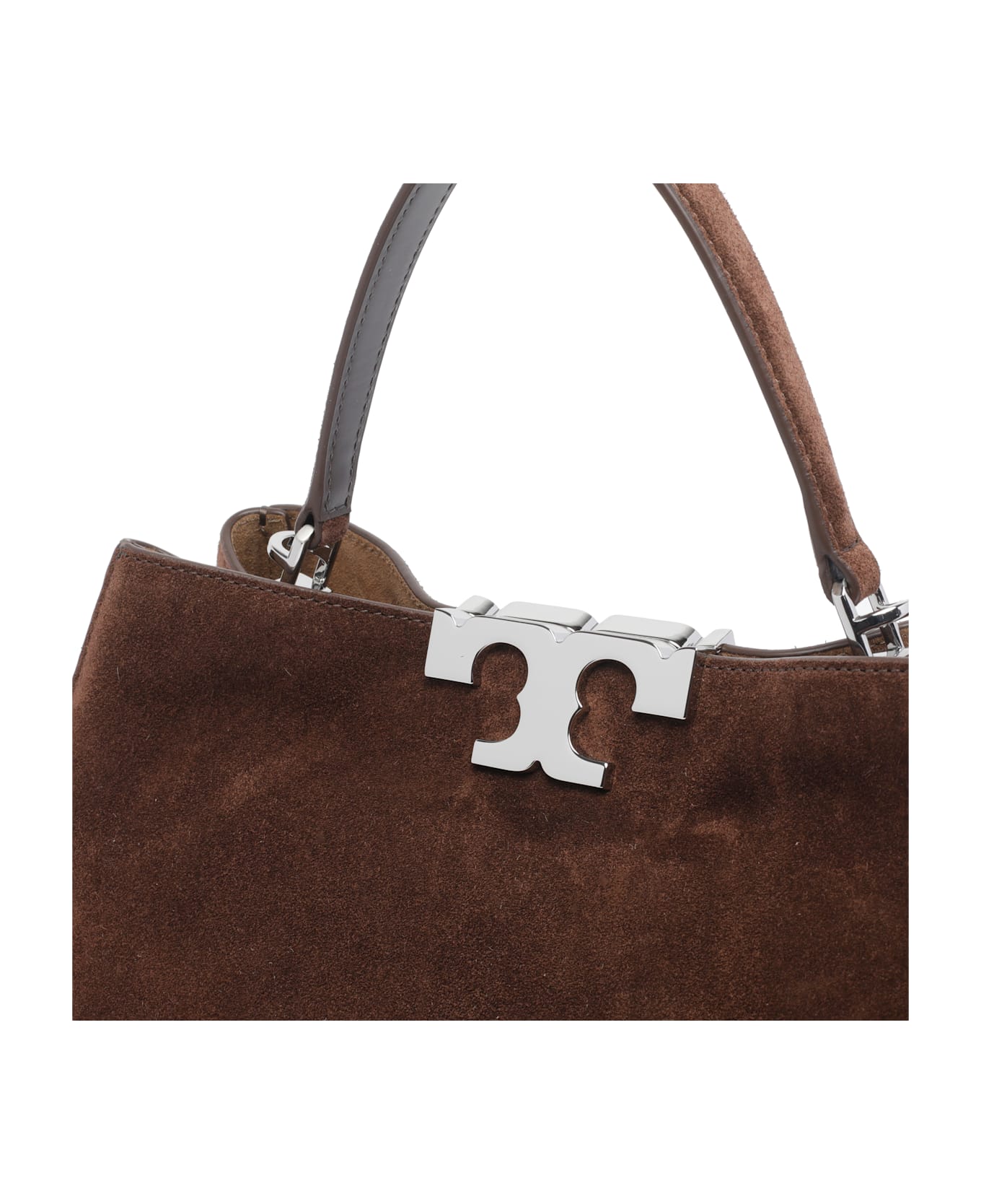 Tory Burch Eleanor Suede Satchel Bag - BROWN