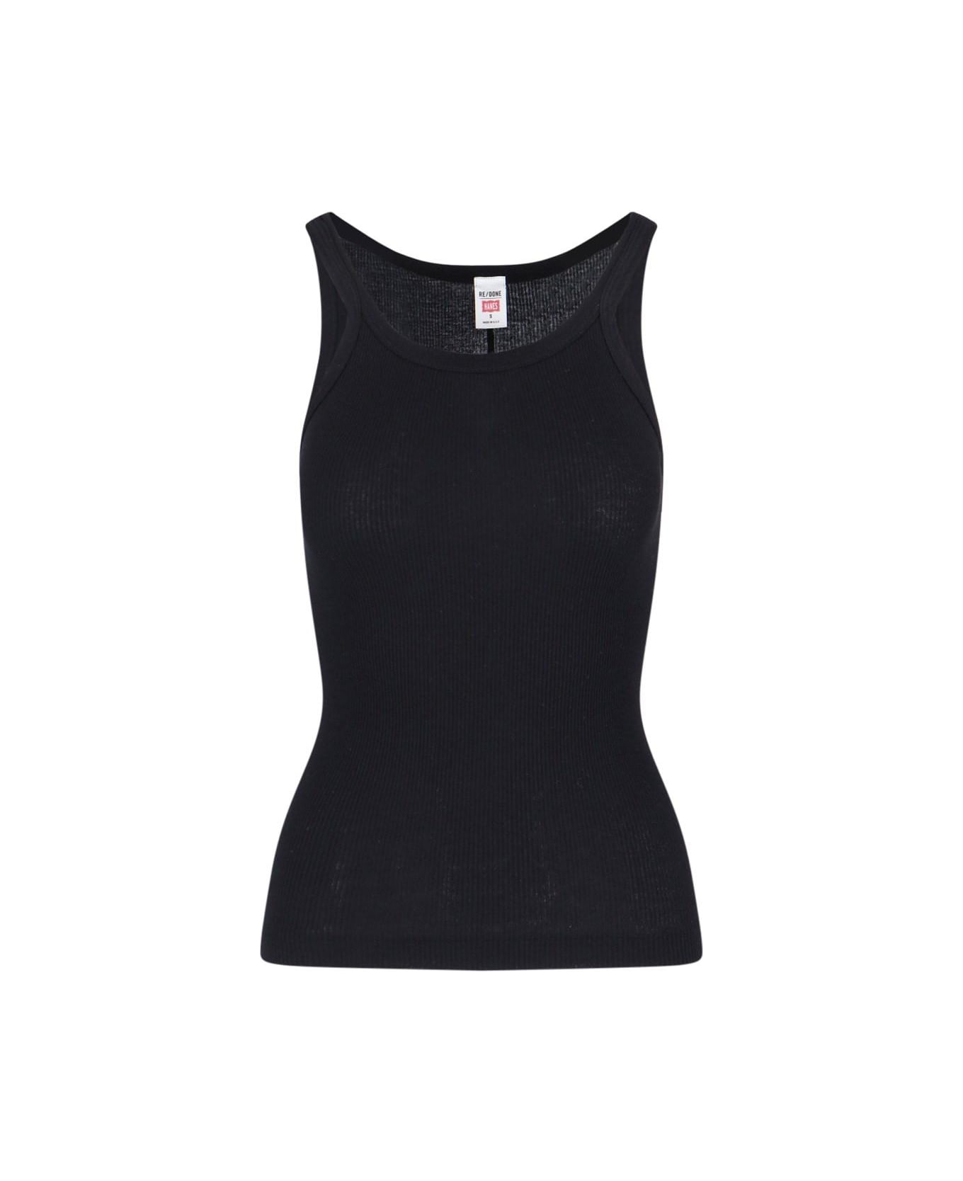 RE/DONE Ribbed Top - BLACK