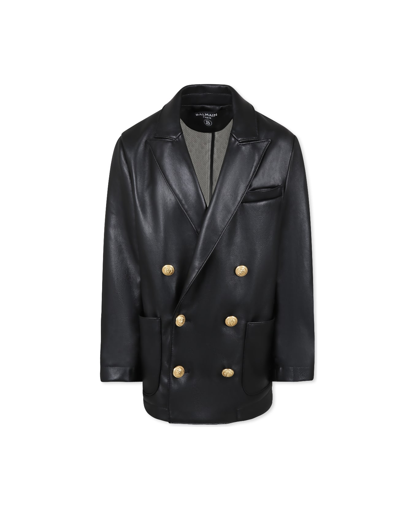 Balmain Black Jacket For Girl - Black
