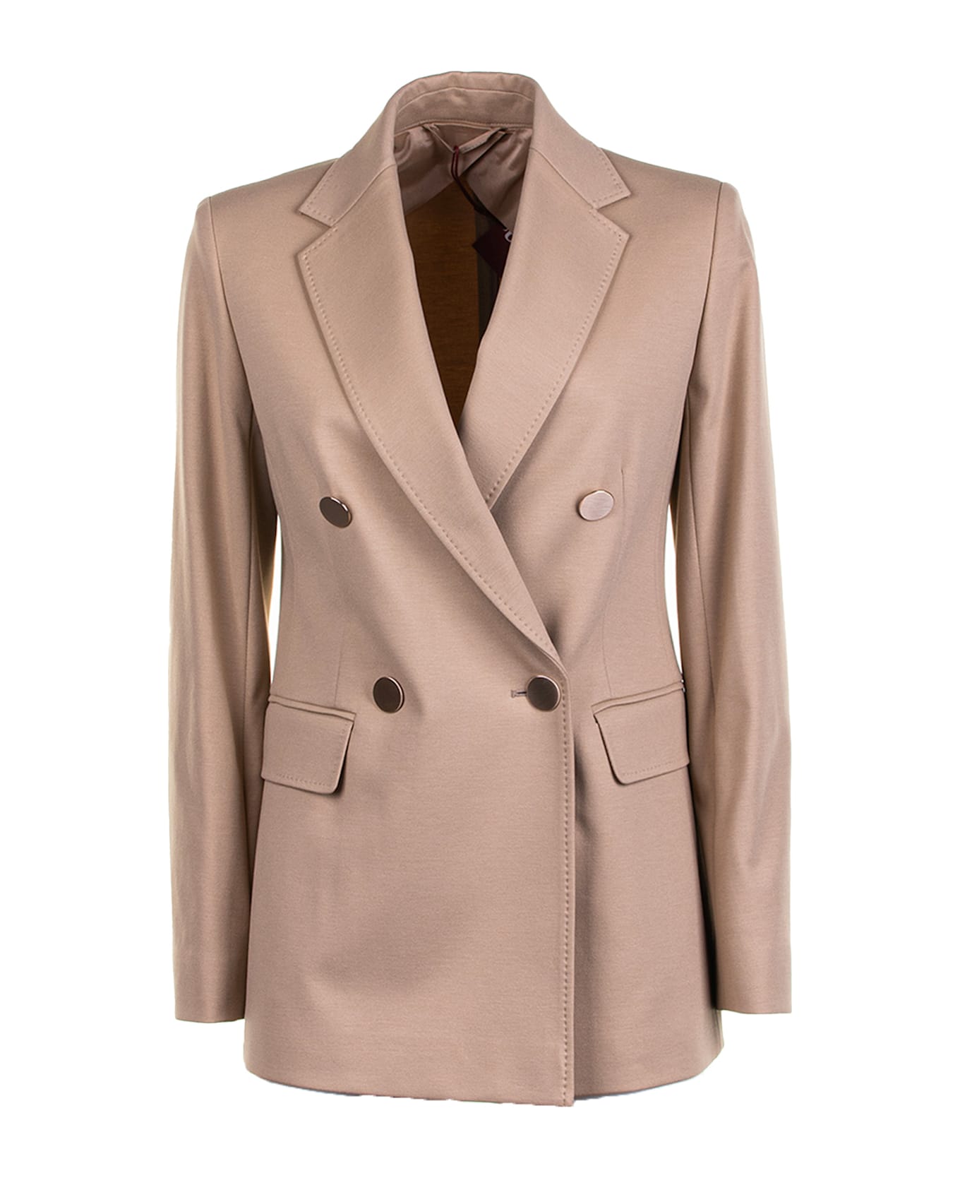 Max Mara Studio Double-breasted Jersey Blazer - SABBIA