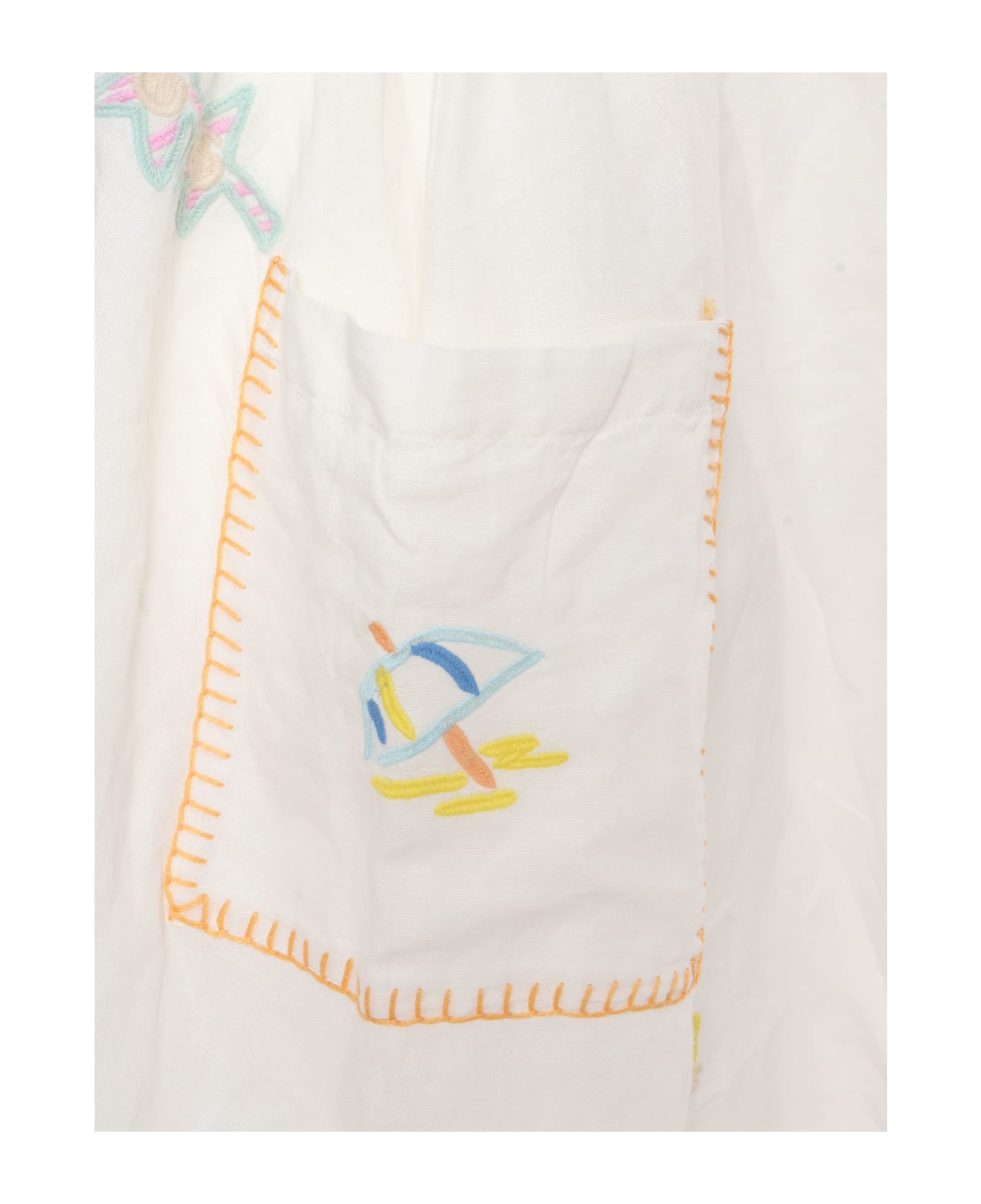 Stella McCartney Kids White Dress With Embroidery - WHITE ワンピース＆ドレス