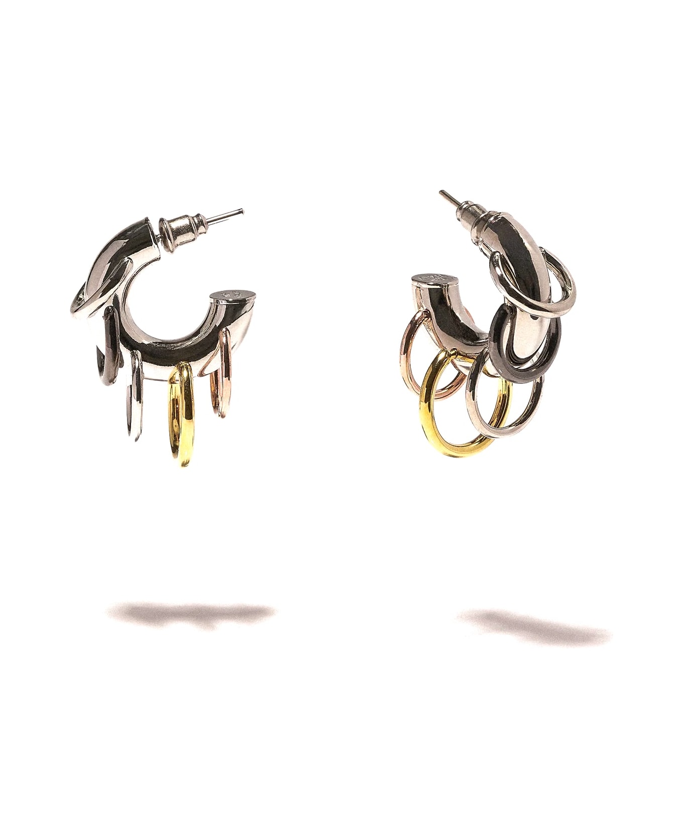 Panconesi Pierced Hoops Earrinngs - Gold Silver