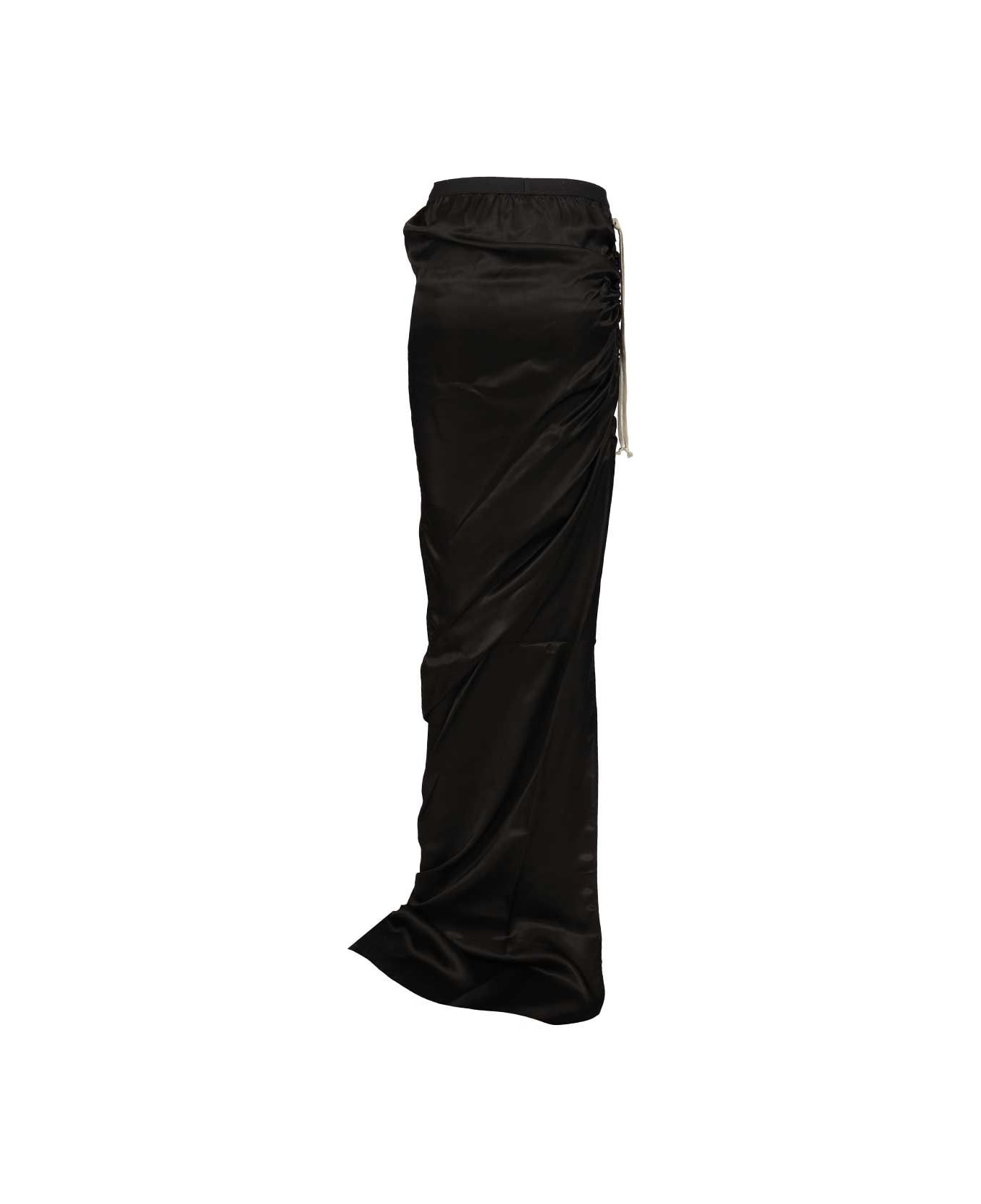 Rick Owens 'edfu' Skirt In Cupro - Black