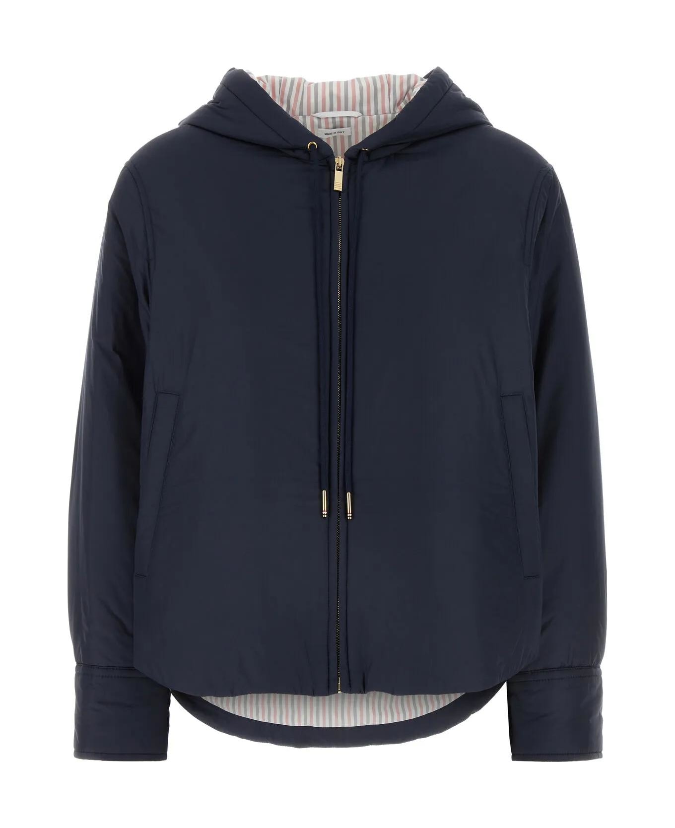 ダウンジャケット THOM BROWNE Midnight Blue Polyester Down Jacket Thom Browne Midnight Blue Polyester Down Jacket – LOZURI®
