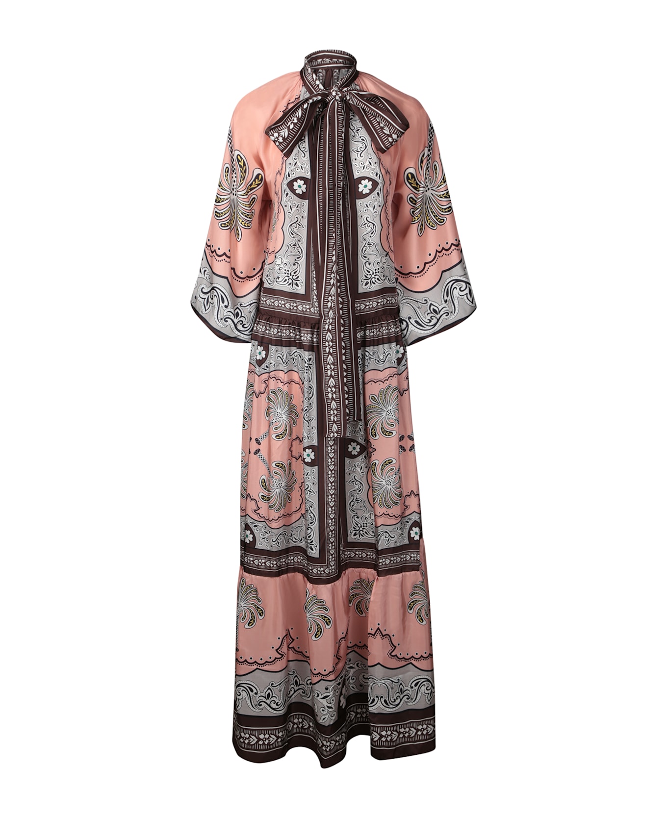 La DoubleJ Athena Long Dress In Pink Multicolor - Pink