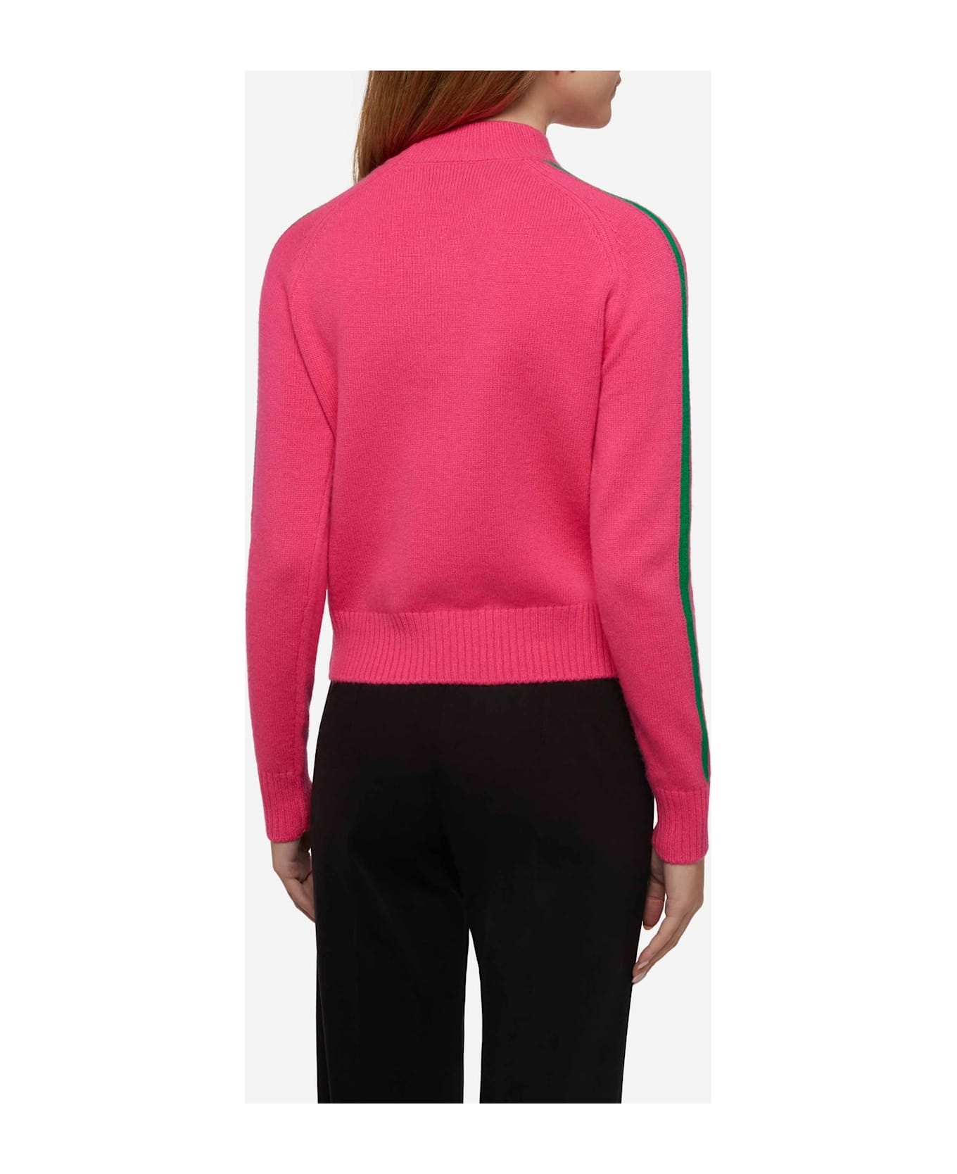 MC2 Saint Barth Woman Half-turtleneck Sweater With Apres Ski Embroidery - PINK