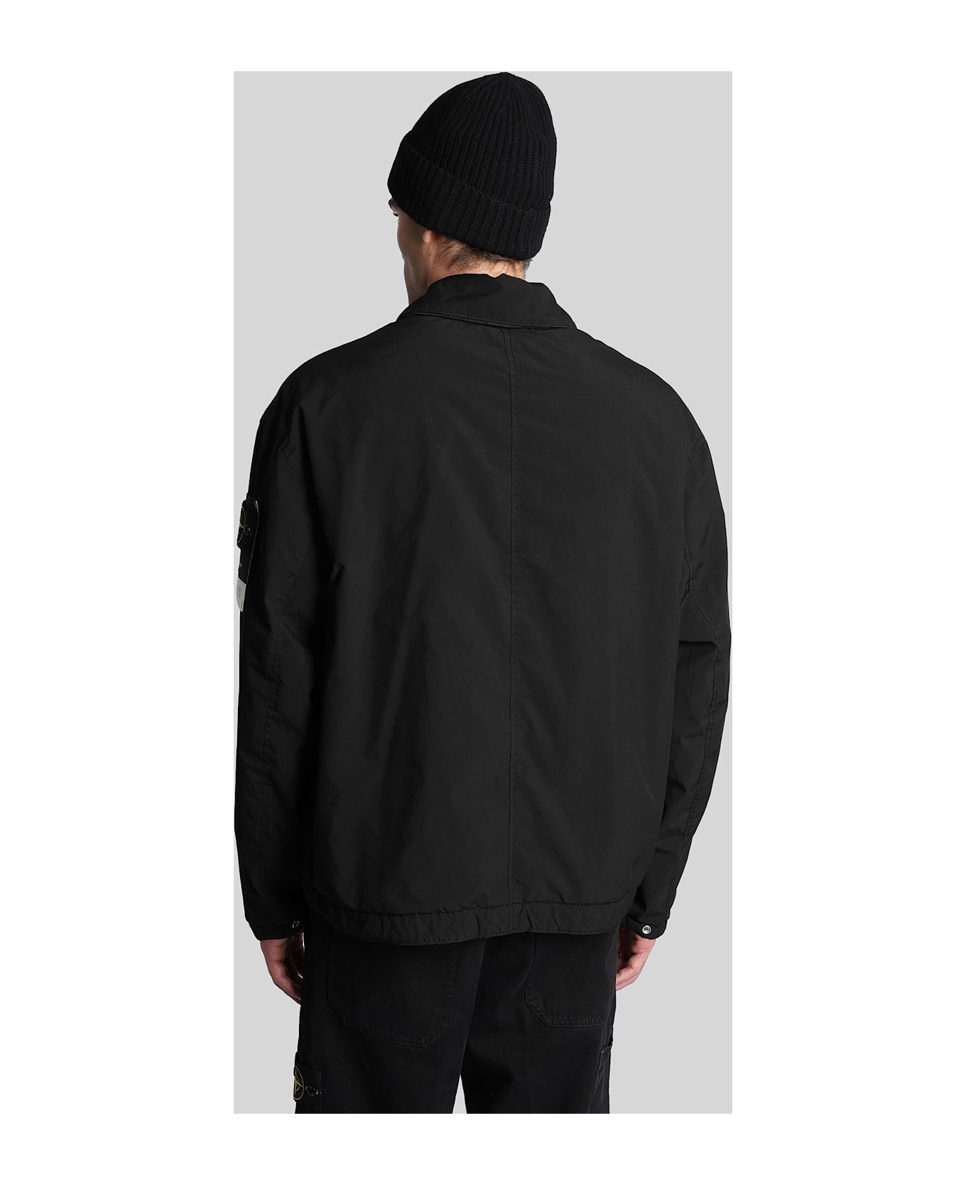 Stone Island Casual Jacket In Black Polyester - black