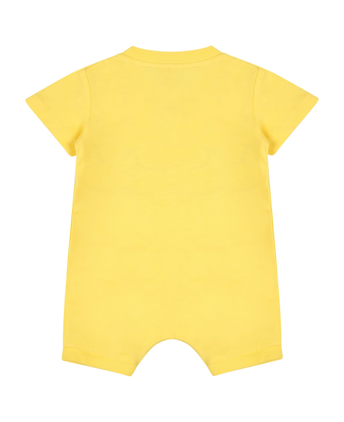Moschino Yellow Romper For Baby Kids With Teddy Bear - Yellow