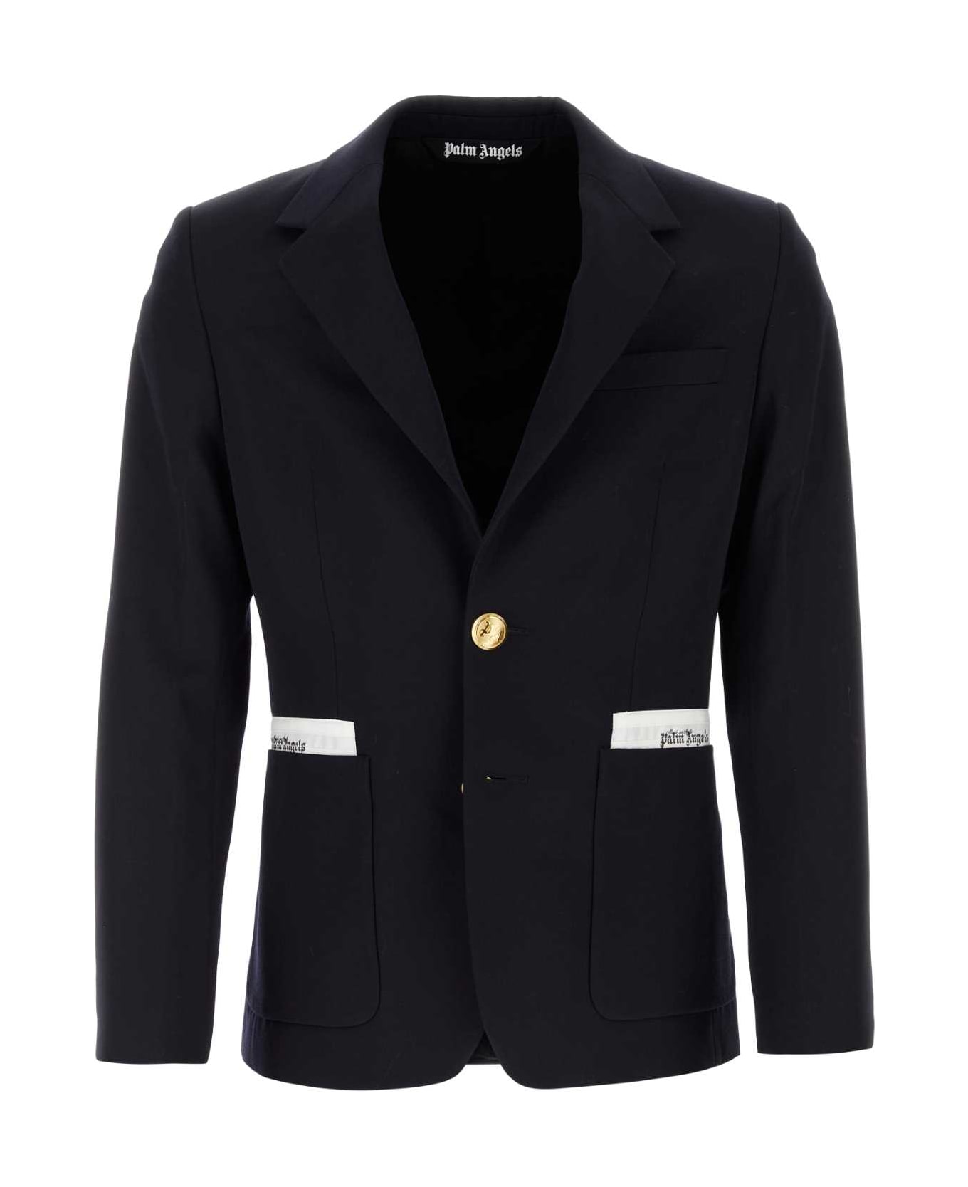 Palm Angels Midnight Blue Twill Blazer - NAVYBLUE