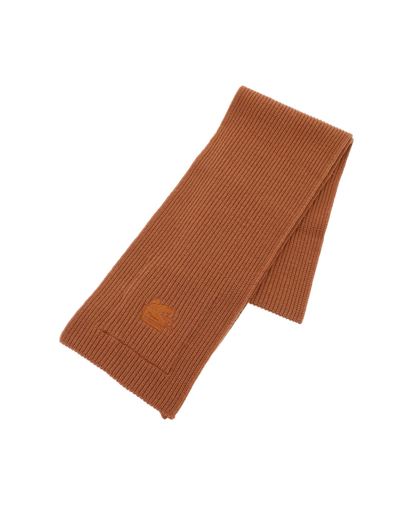 Etro Ribbed Wool Scarf - BEIGE (Brown)