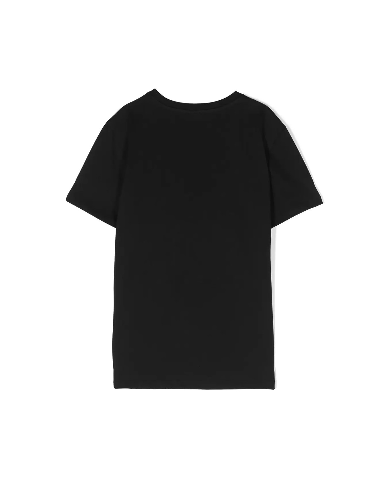 Balmain Black T-shirt With Circular Logo - Black