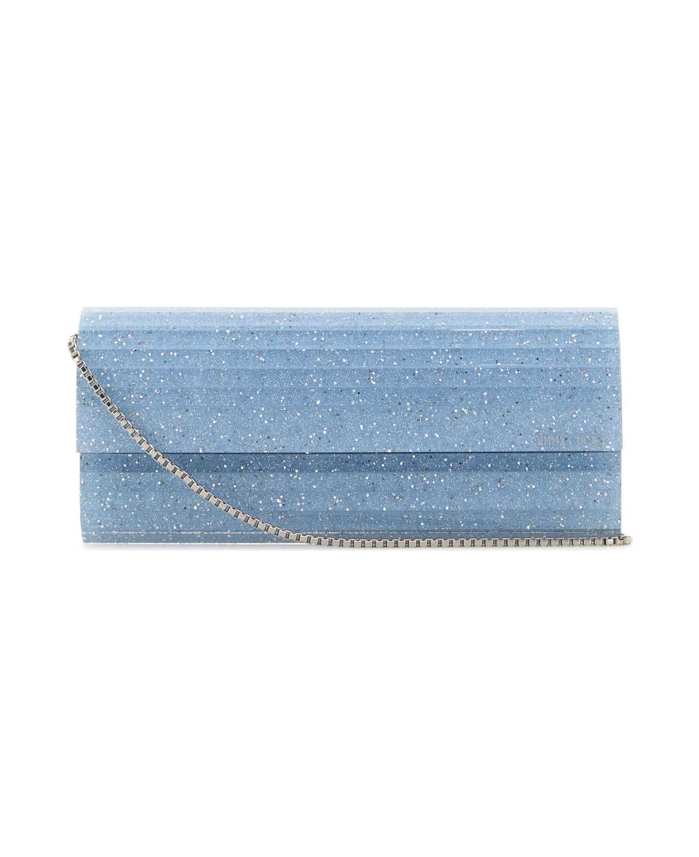 Jimmy Choo Embellished Acrylic Sweetie Clutch - DUSTYBLUESILVER