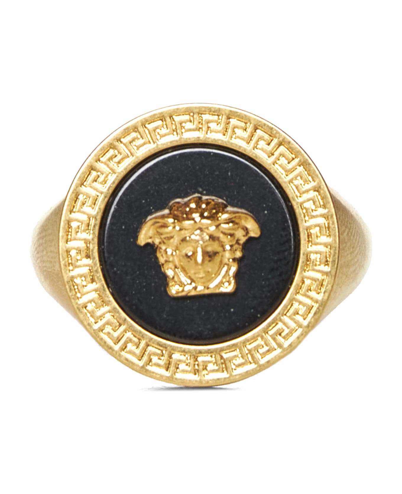 Versace Medusa Ring - Black tribute gold リング