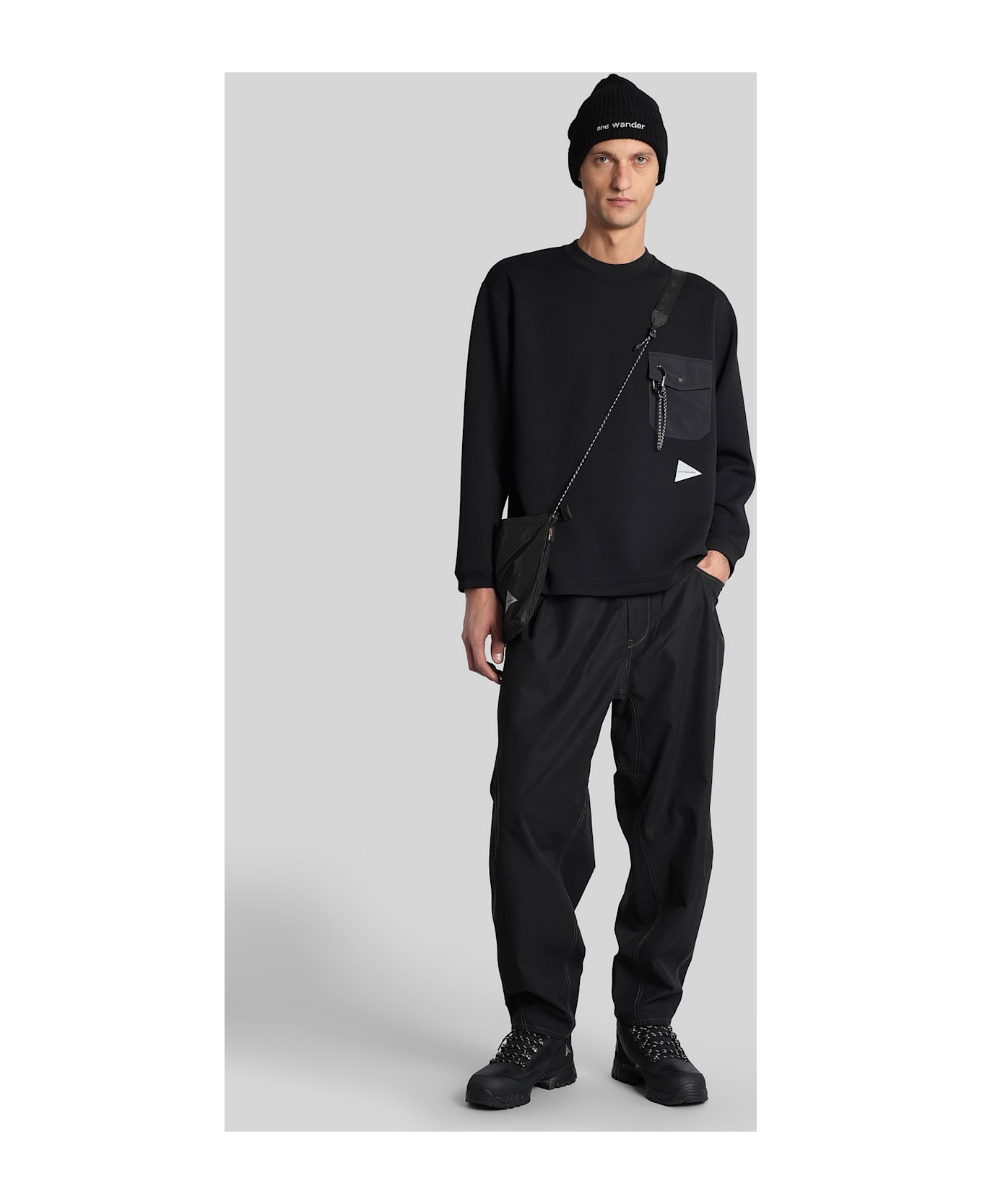 And Wander Sweatshirt In Black Polyester - black