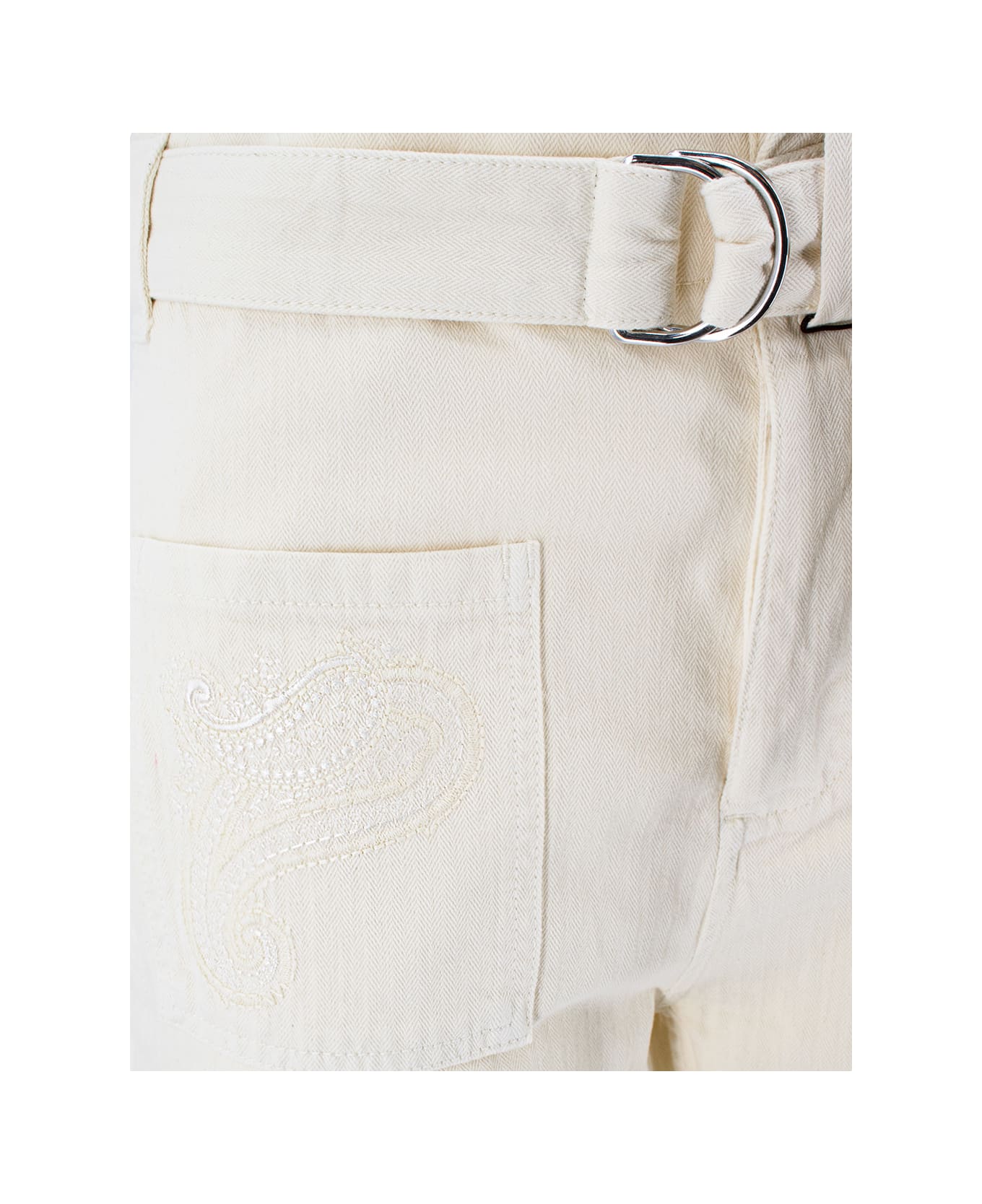 Etro Trousers With Belt Etro - WHITE ボトムス