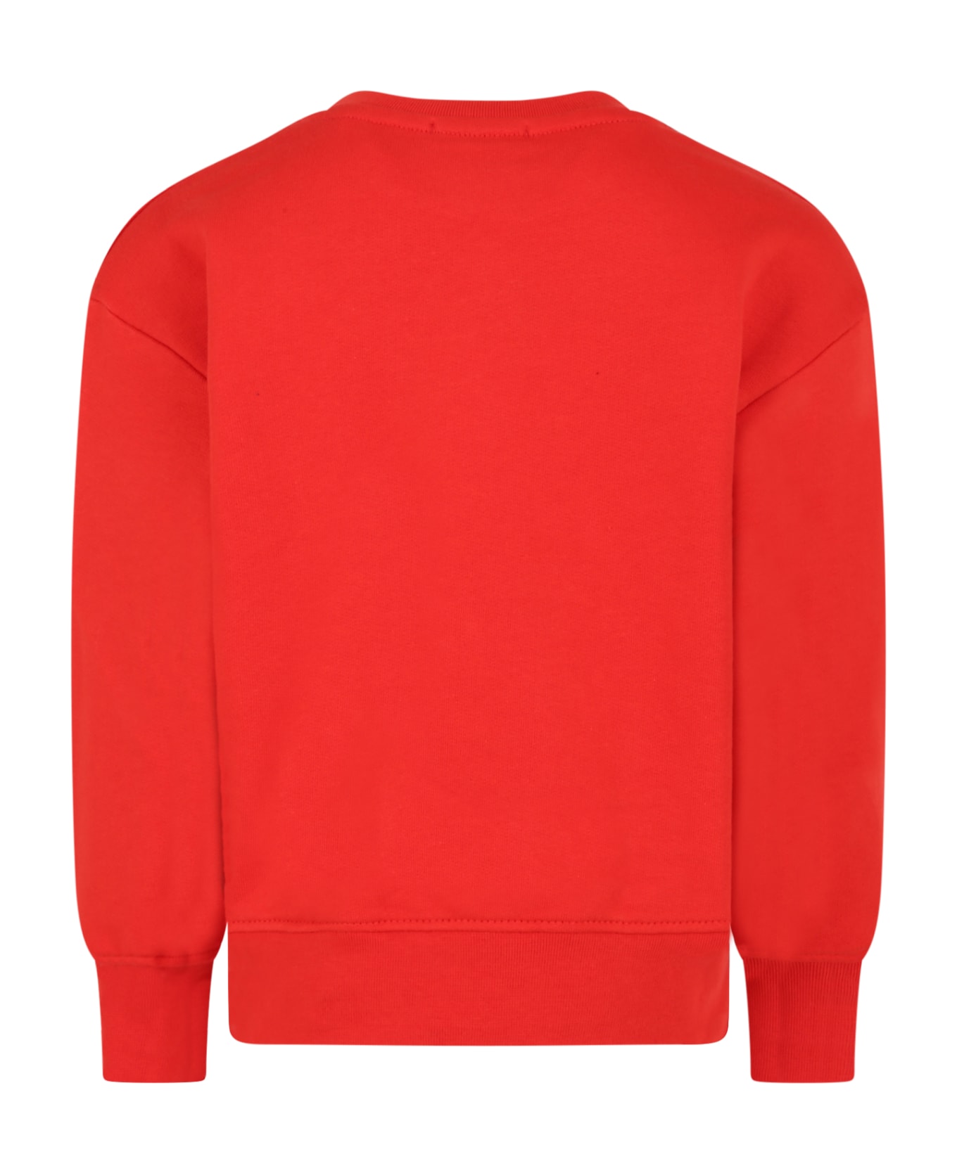MSGM Red Sweatshirt For Kids With White Logo - Red