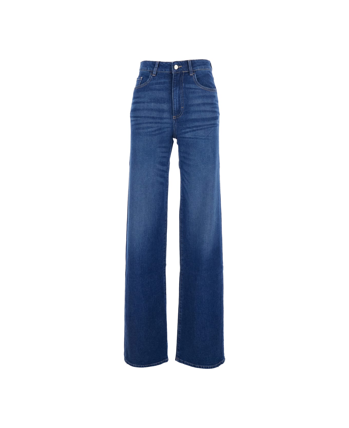 Icon Denim 
joia
 Blue Jeans With Belt Loops And Logo Patch On The Rear In Denim Woman - Blu