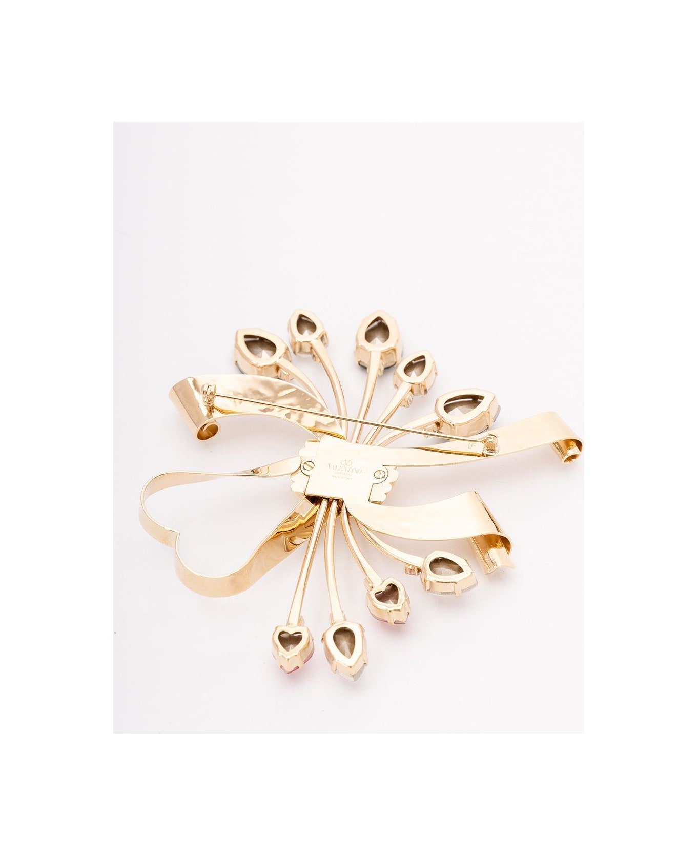 Valentino Garavani Crystal Embellished Brooch - GOLD