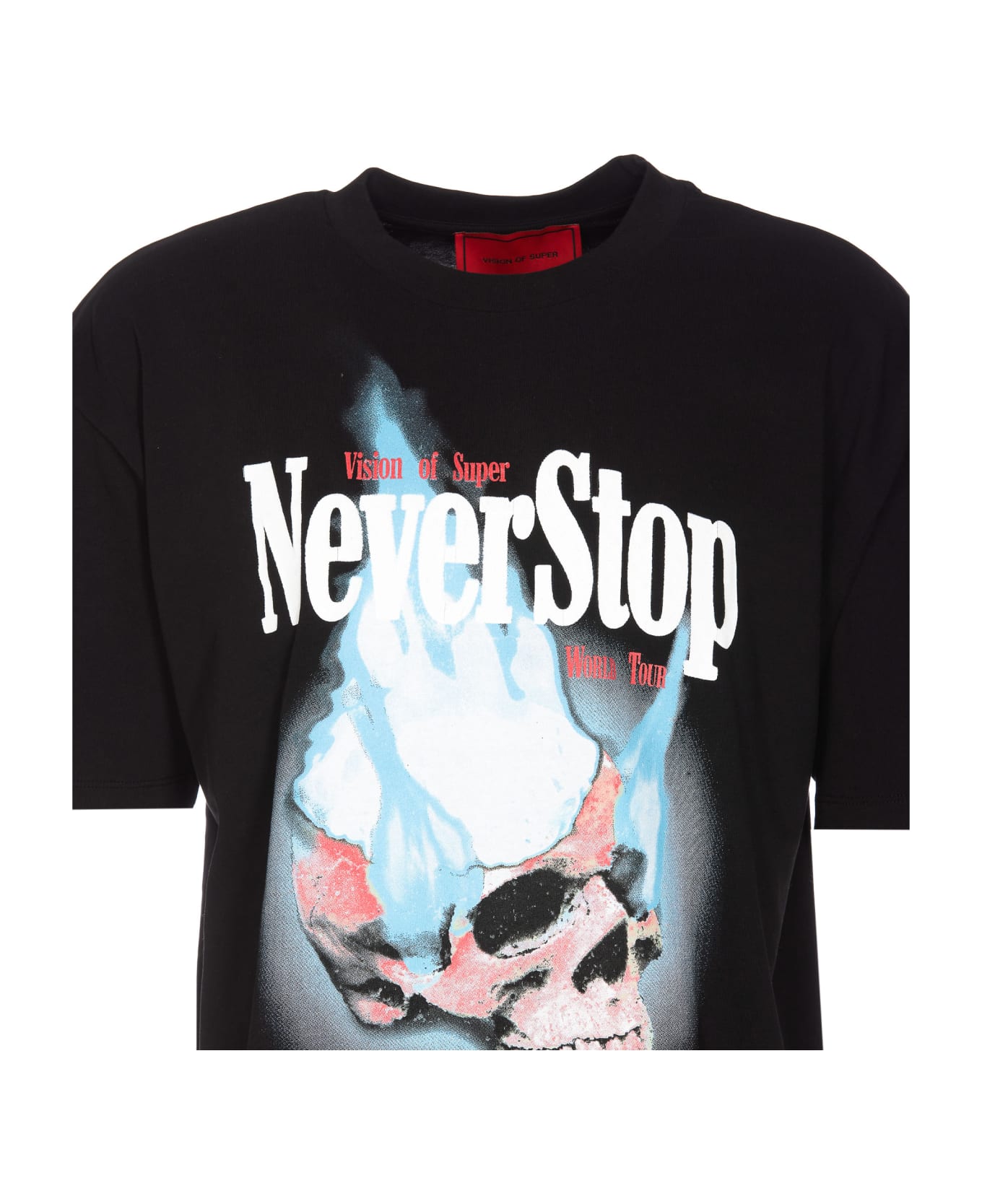Vision of Super Never Stop Print T-shirt - Black シャツ