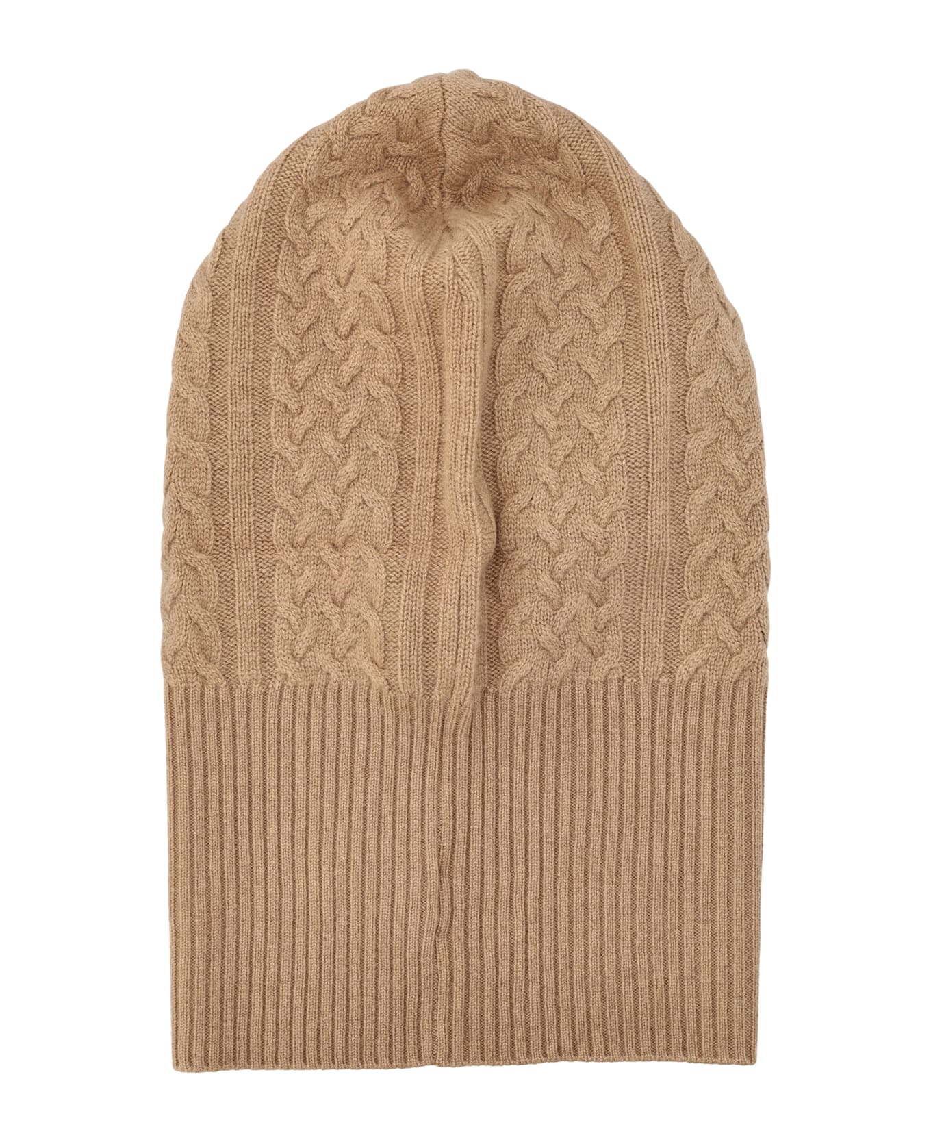 Max Mara Cashmere Cable-knit Balaclava - CAMEL