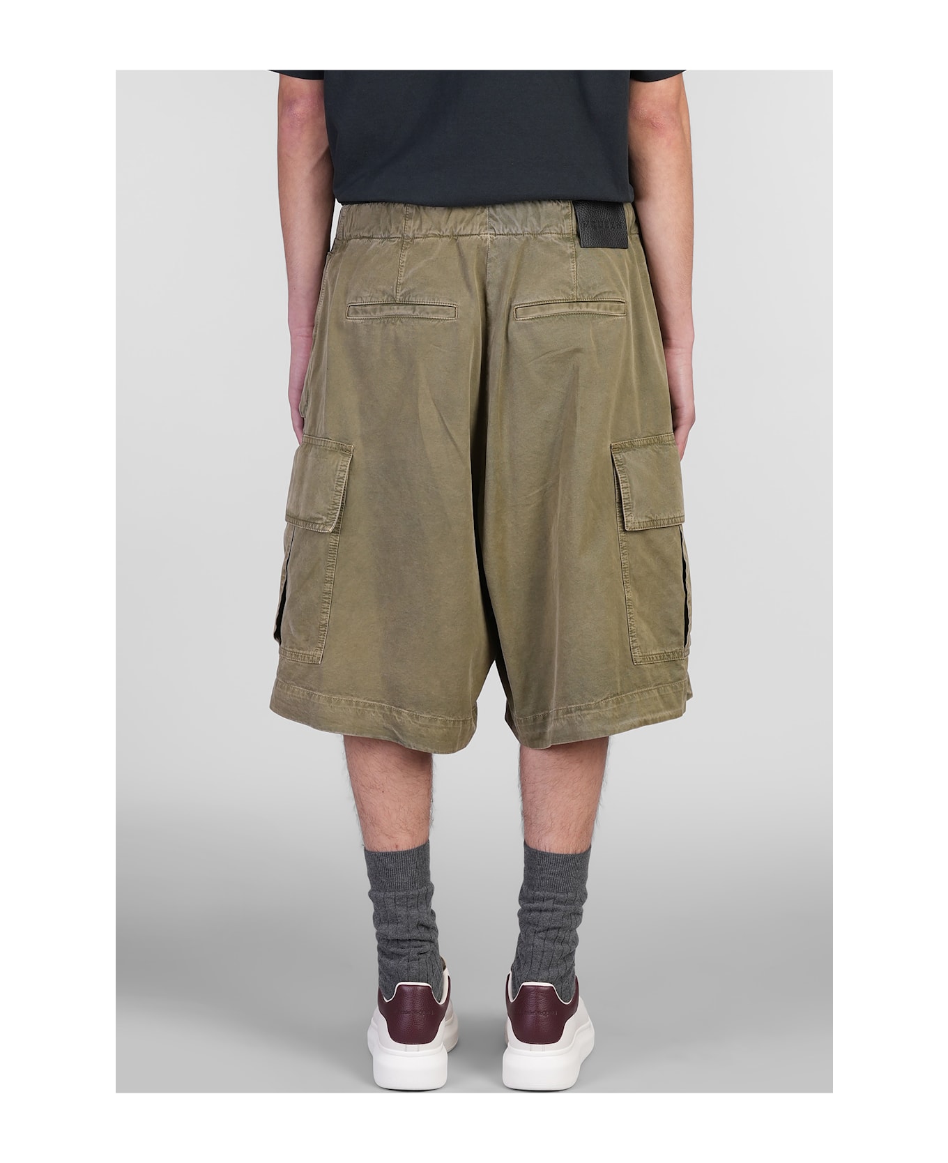 Alexander McQueen Shorts In Green Cotton - Khaki Green