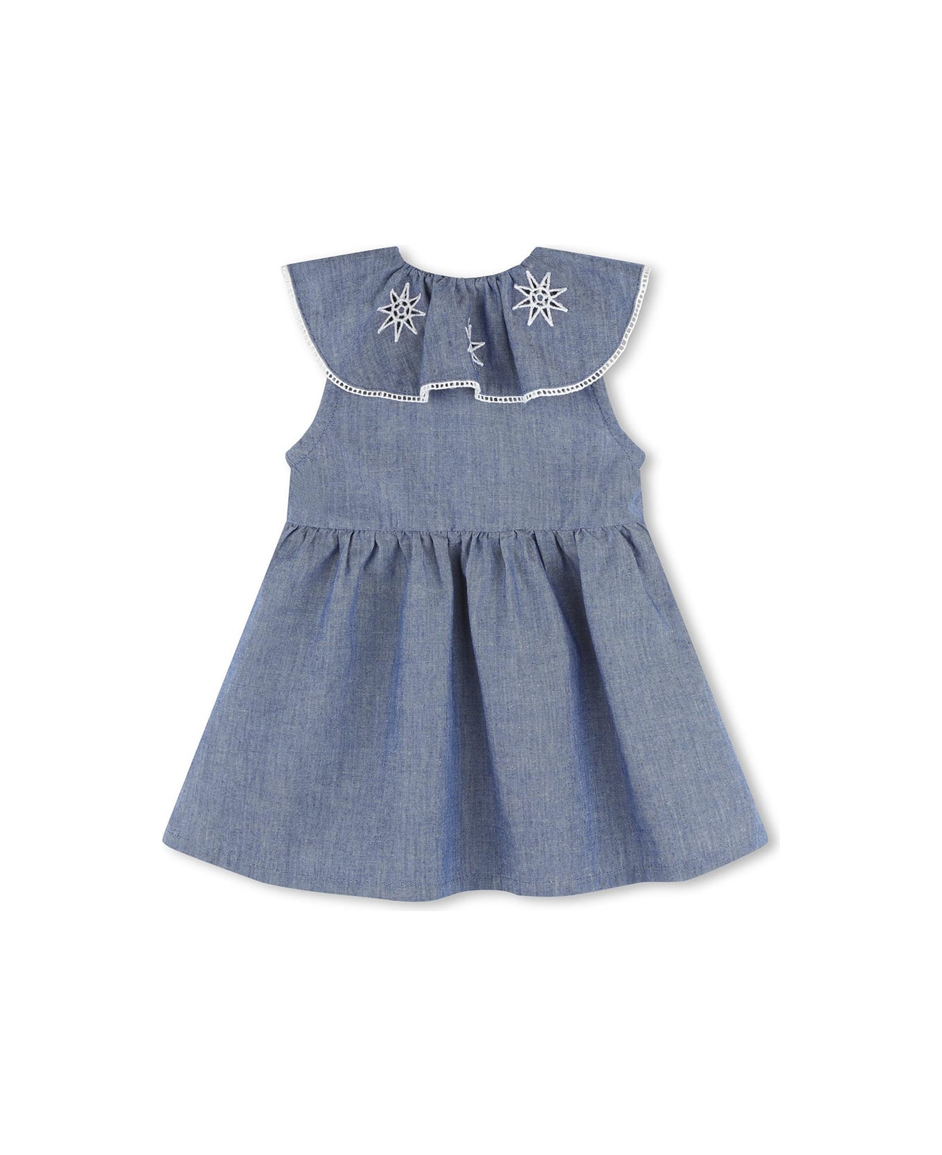 Chloé Chambray Cotton Sleeveless Dress - Blue