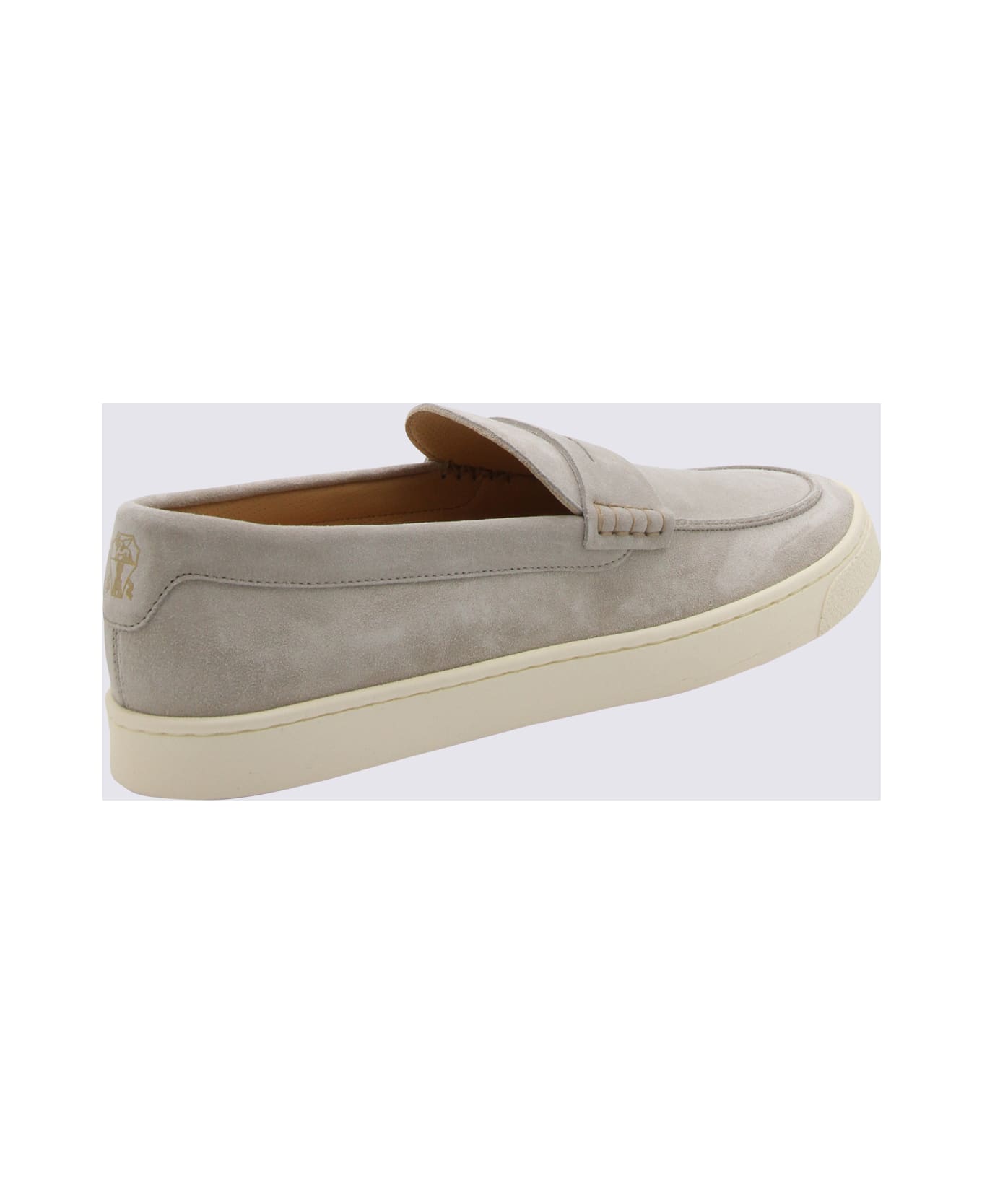 Brunello Cucinelli Grey Leather Loafers