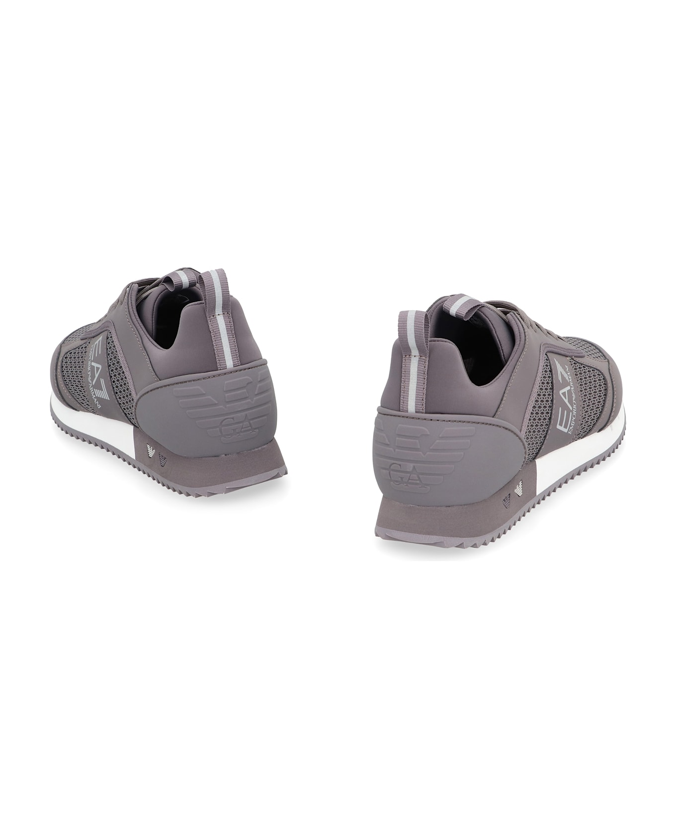 EA7 Mesh And Vegan Leather Low-top Sneakers - grey