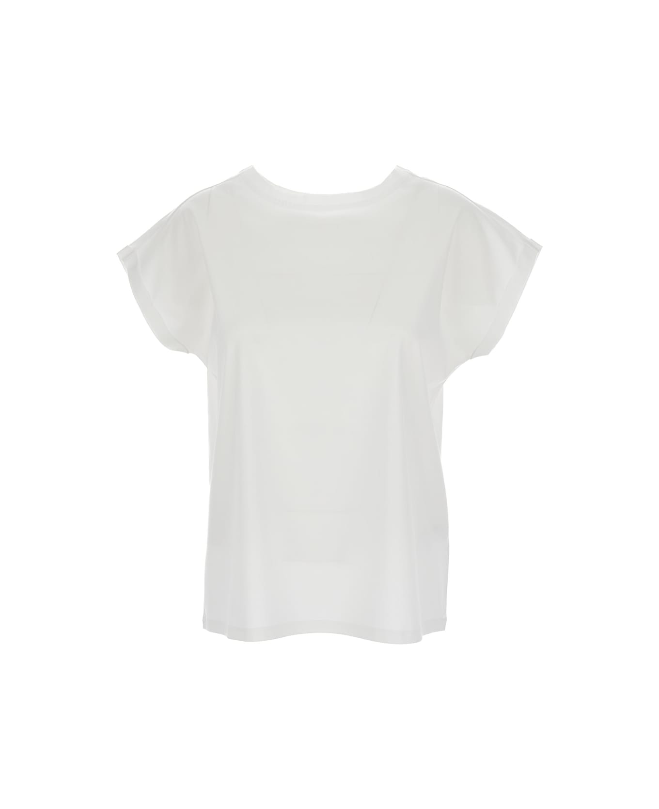 Allude White T-shirtr With U Neckline In Cotton Woman - White
