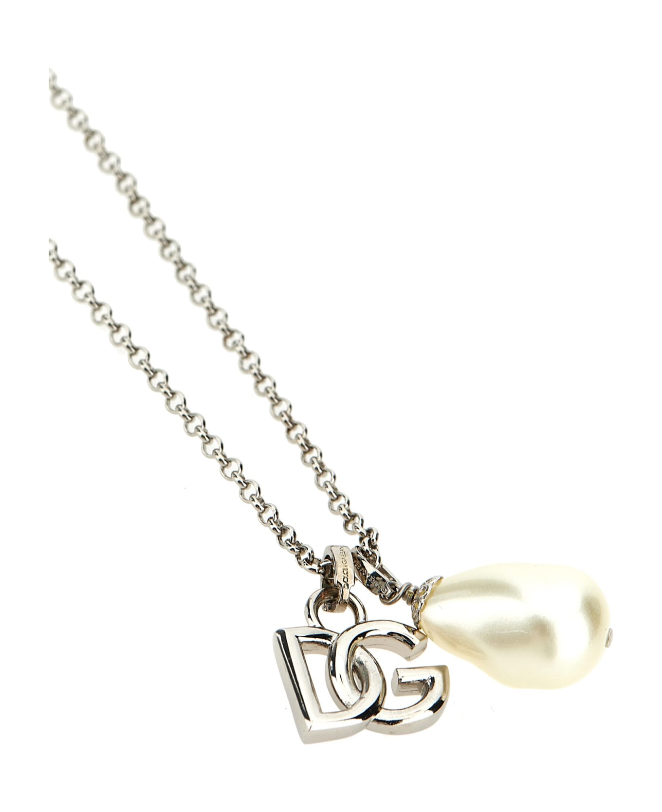 Dolce & Gabbana Logo Drop Necklace - Silver ジュエリー
