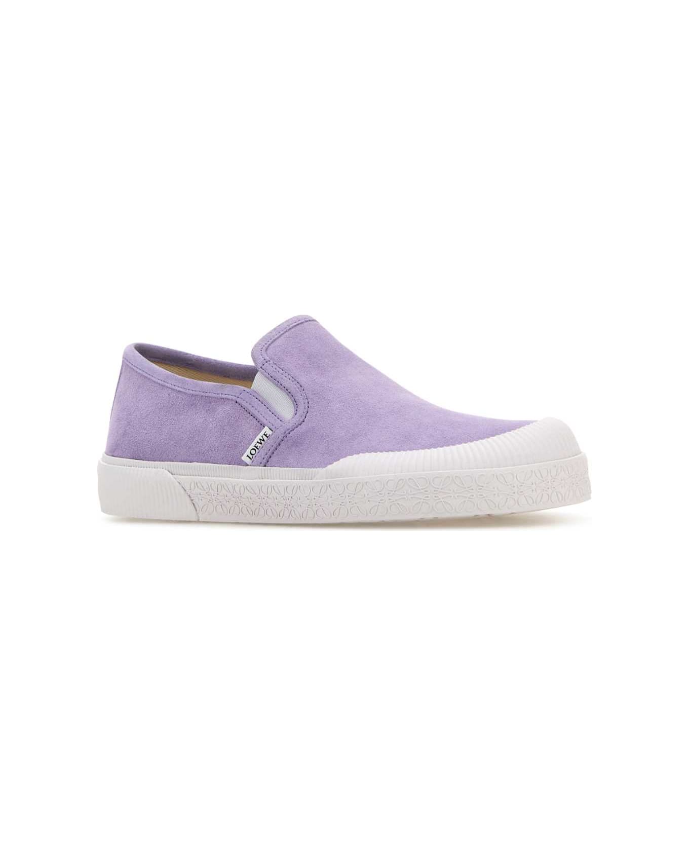 Loewe Black Suede Terra Vulca Slip-ons - LILAC