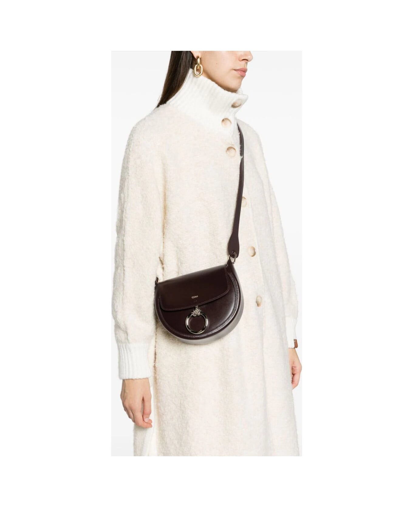Chloé Arlene - Womens Grey Leather Crossbody Bag