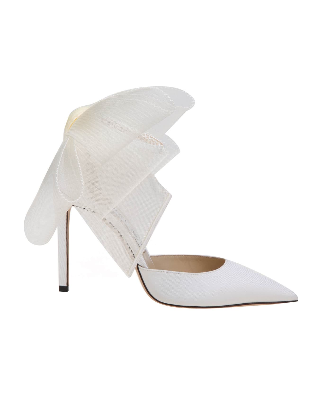 Jimmy Choo Pump Averly In Fabric With Bow - Milk ハイヒール